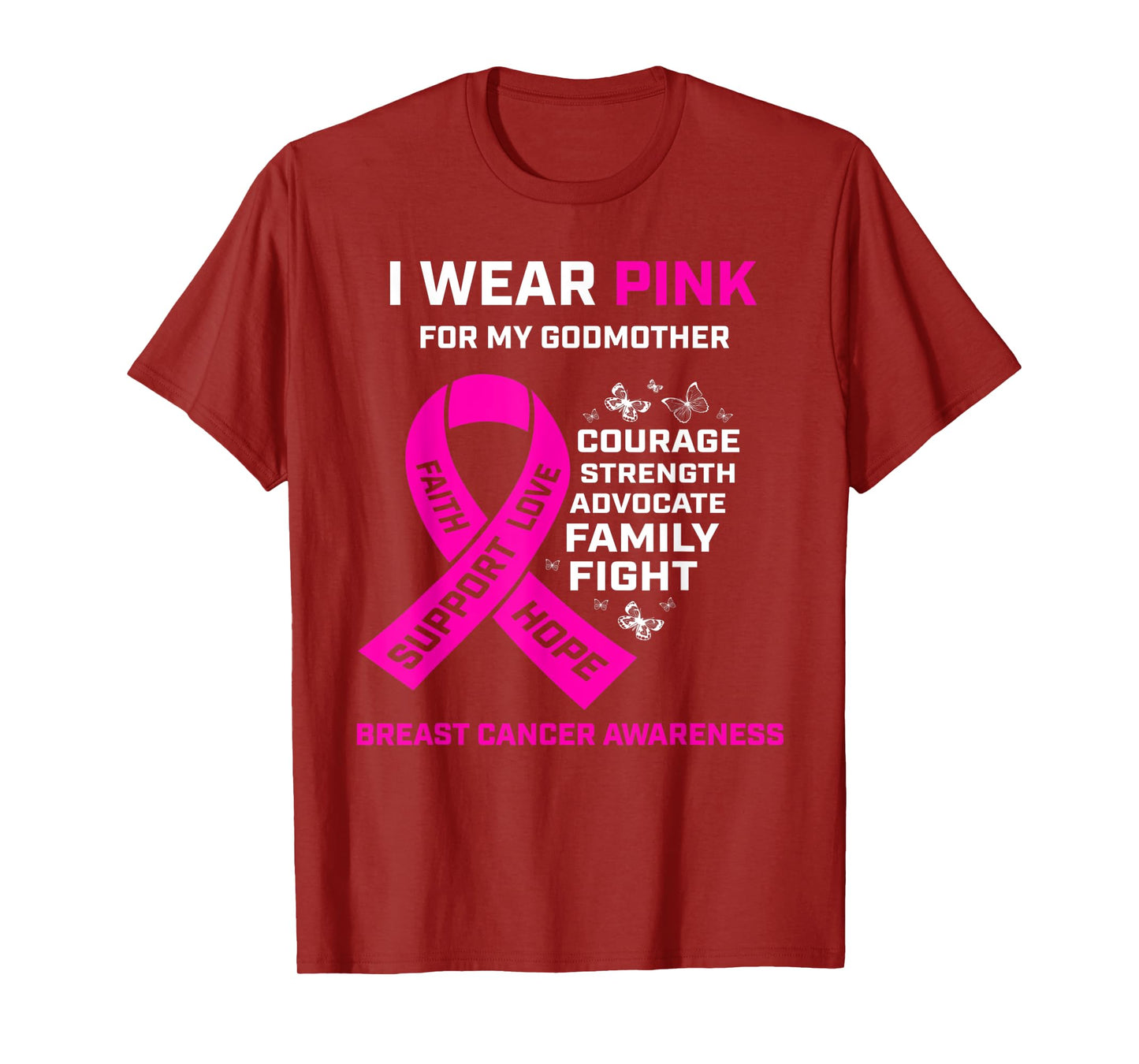 Gifts I Wear Pink For My Godmother Breast Cancer Awareness T-Shirt