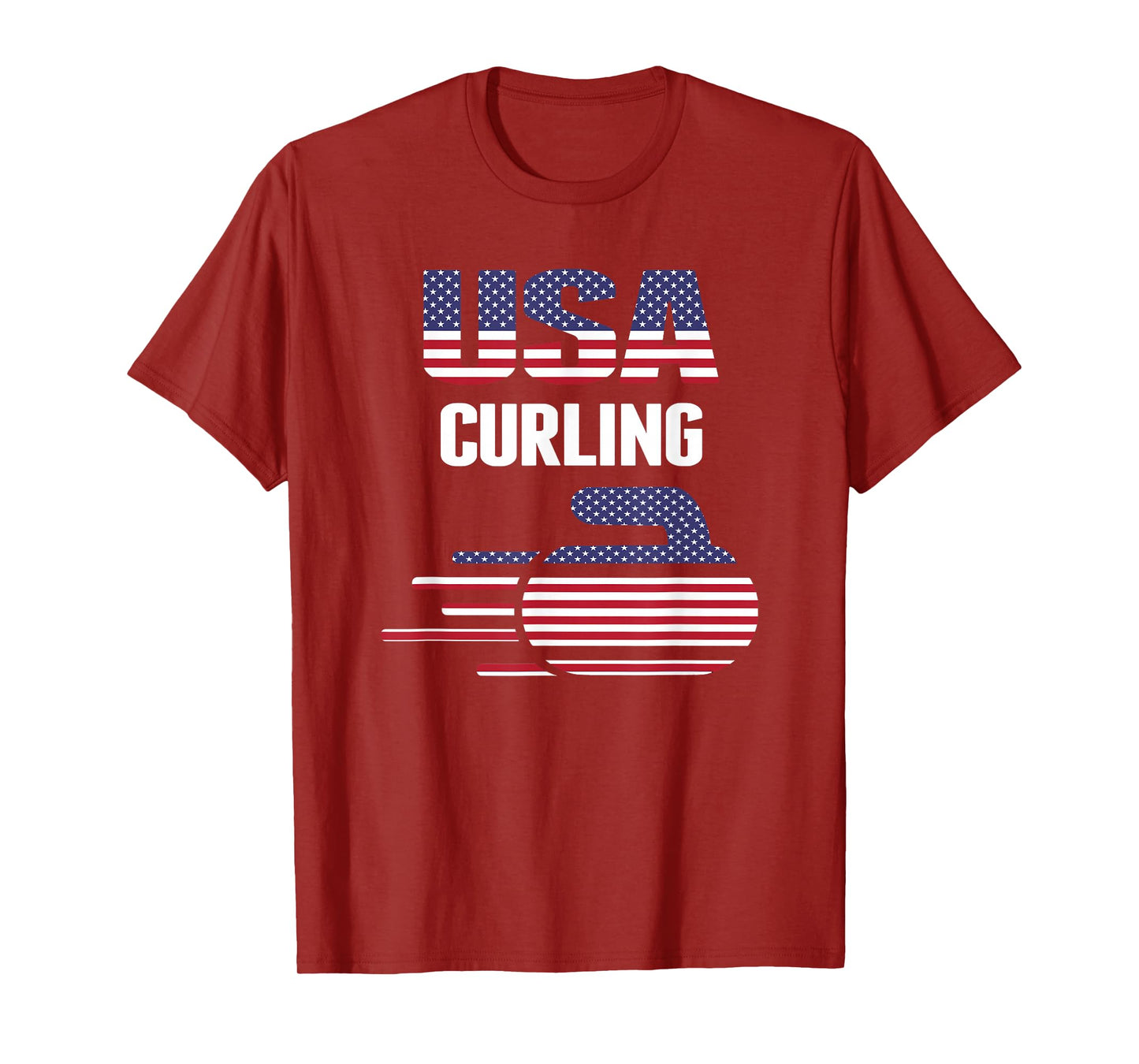 USA Team Curling Rock Jersey - Vintage Winter Sports Lovers T-Shirt