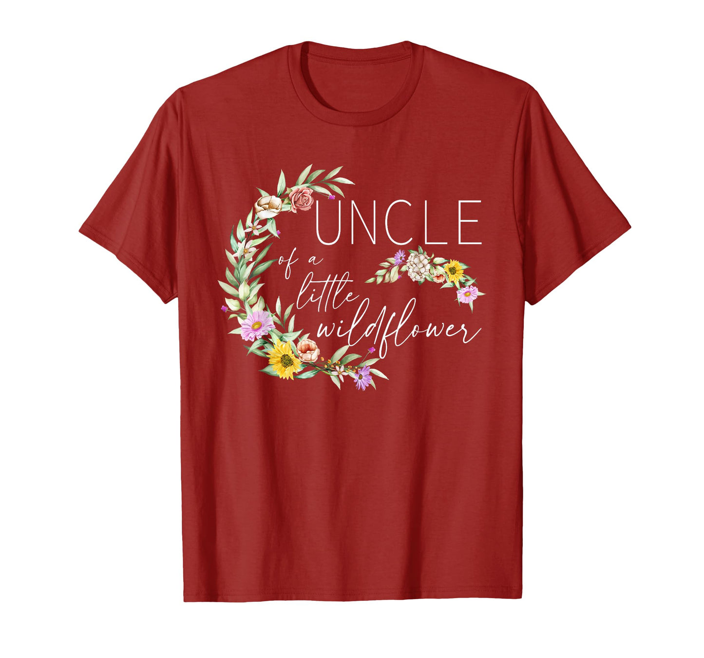 Uncle Of The Little Wildflower Birthday Party Baby Shower T-Shirt