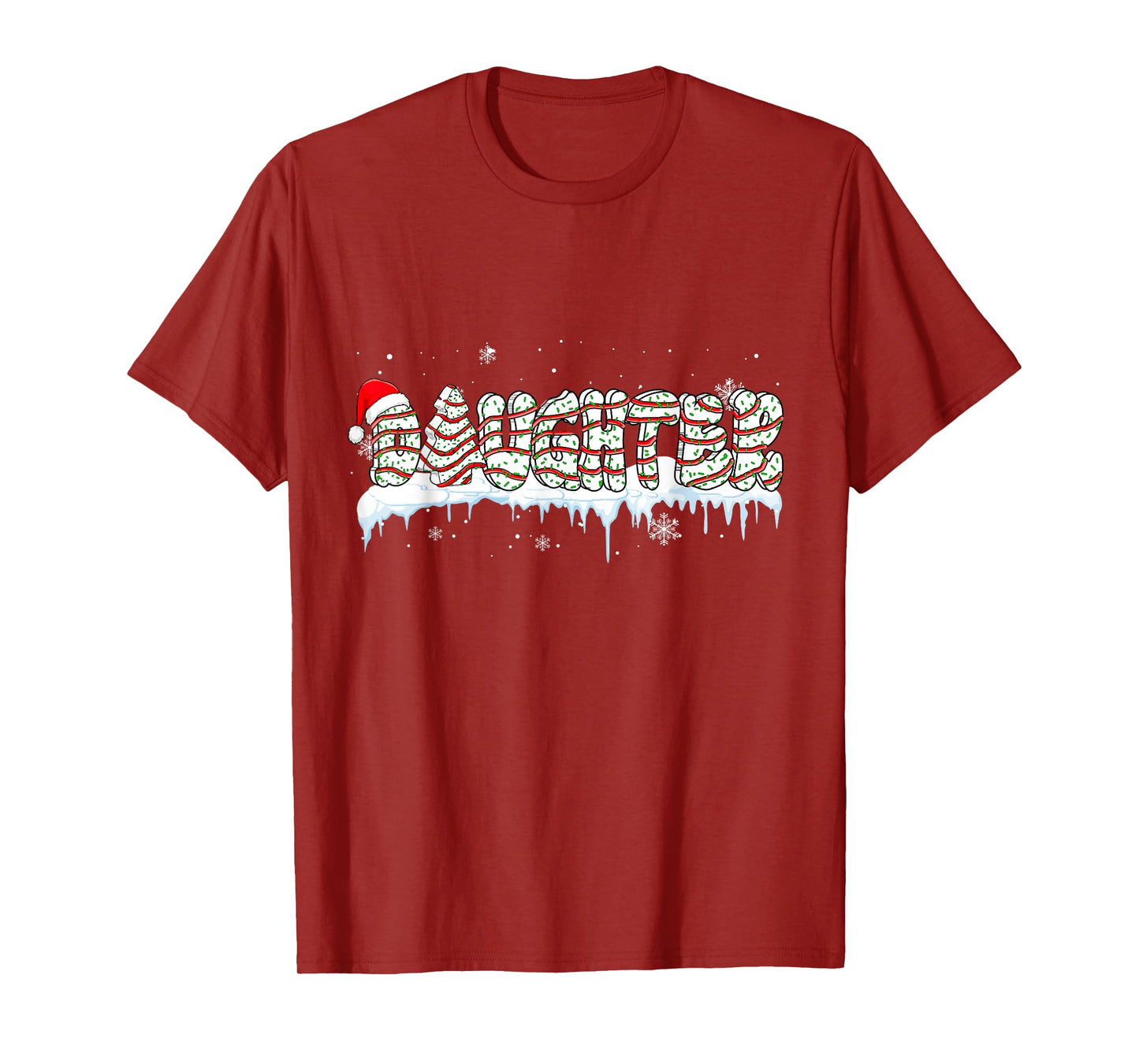 Daughter Christmas Tree Cake Baker Santa Family Group T-Shirt