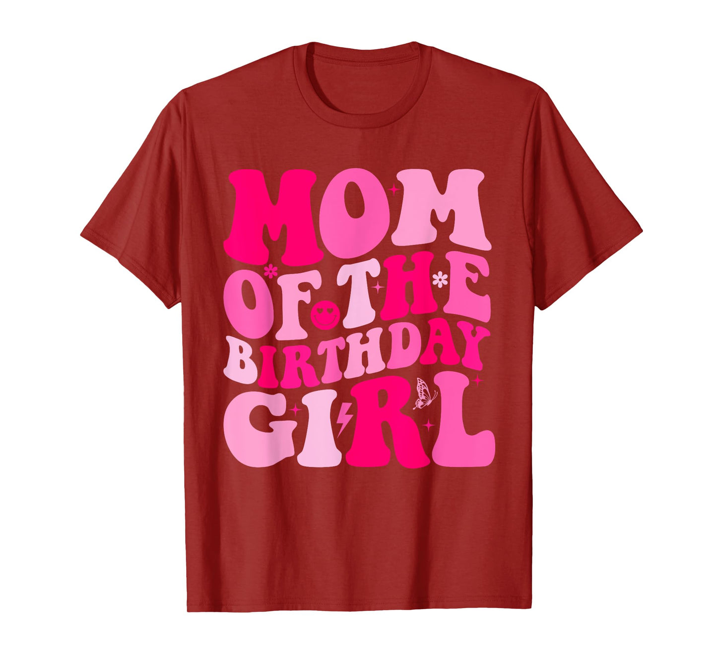 Mom Of The Birthday Girl Daughter Groovy Matching Bday Party T-Shirt