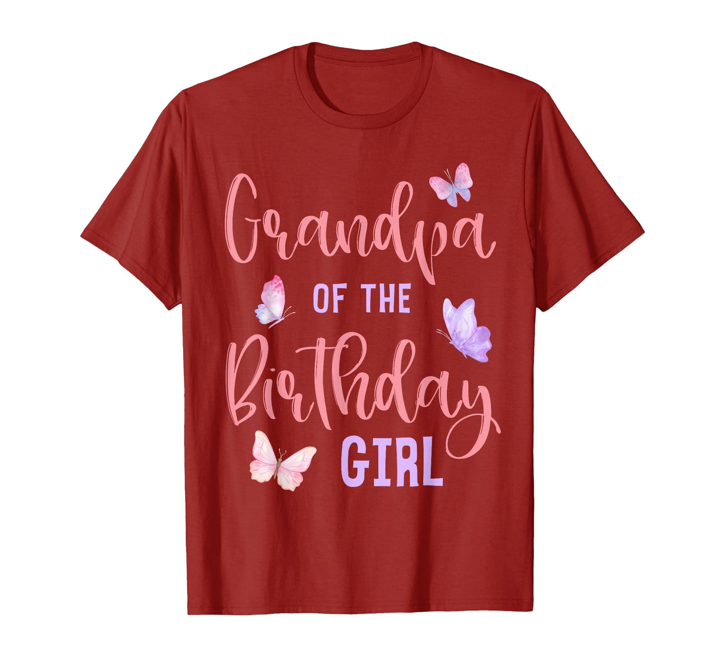 Grandpa of The Birthday Girl Butterfly Party Matching Family T-Shirt