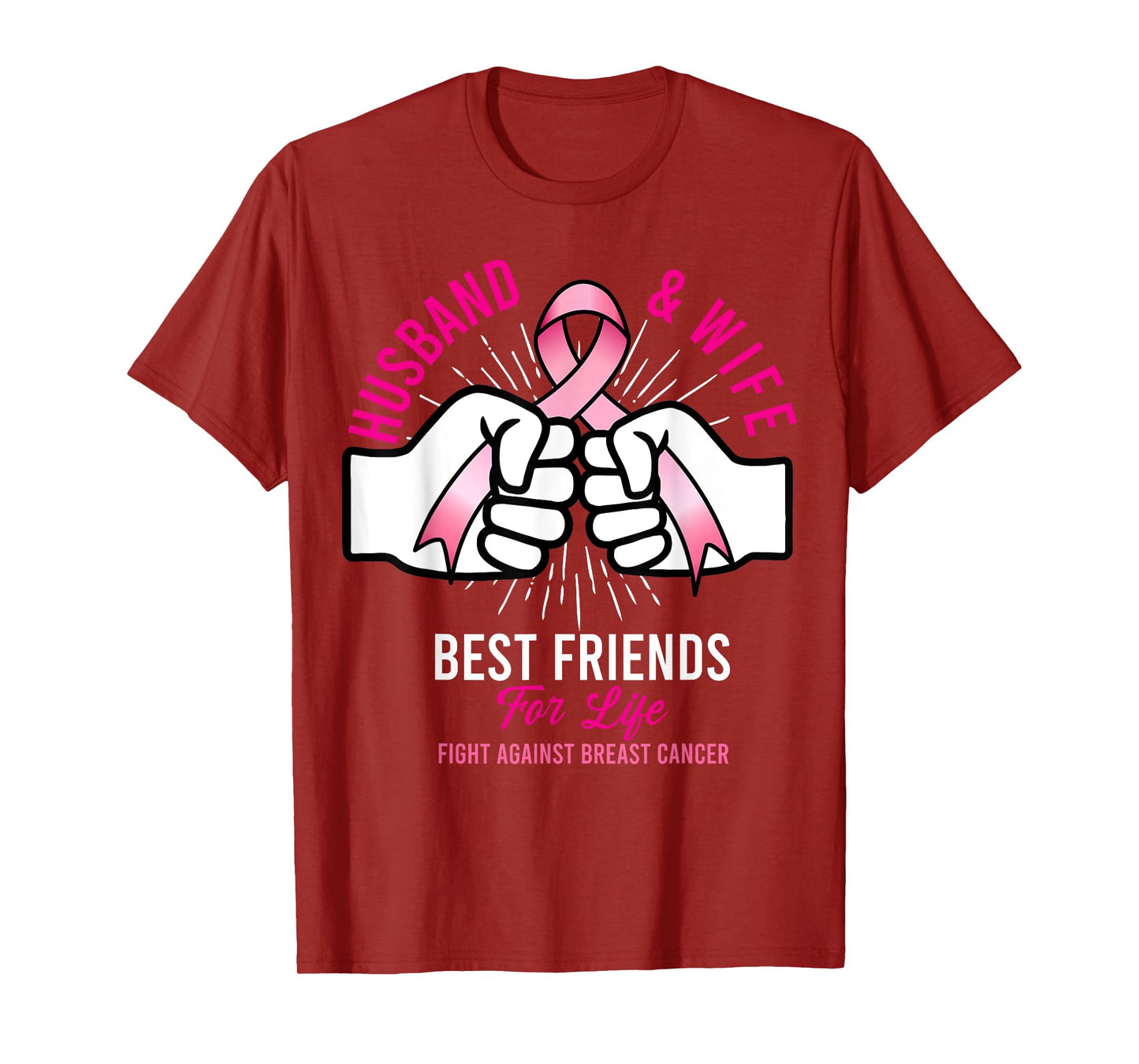 Husband And Wife Fight Cute Breast Cancer Awareness Gift T-Shirt
