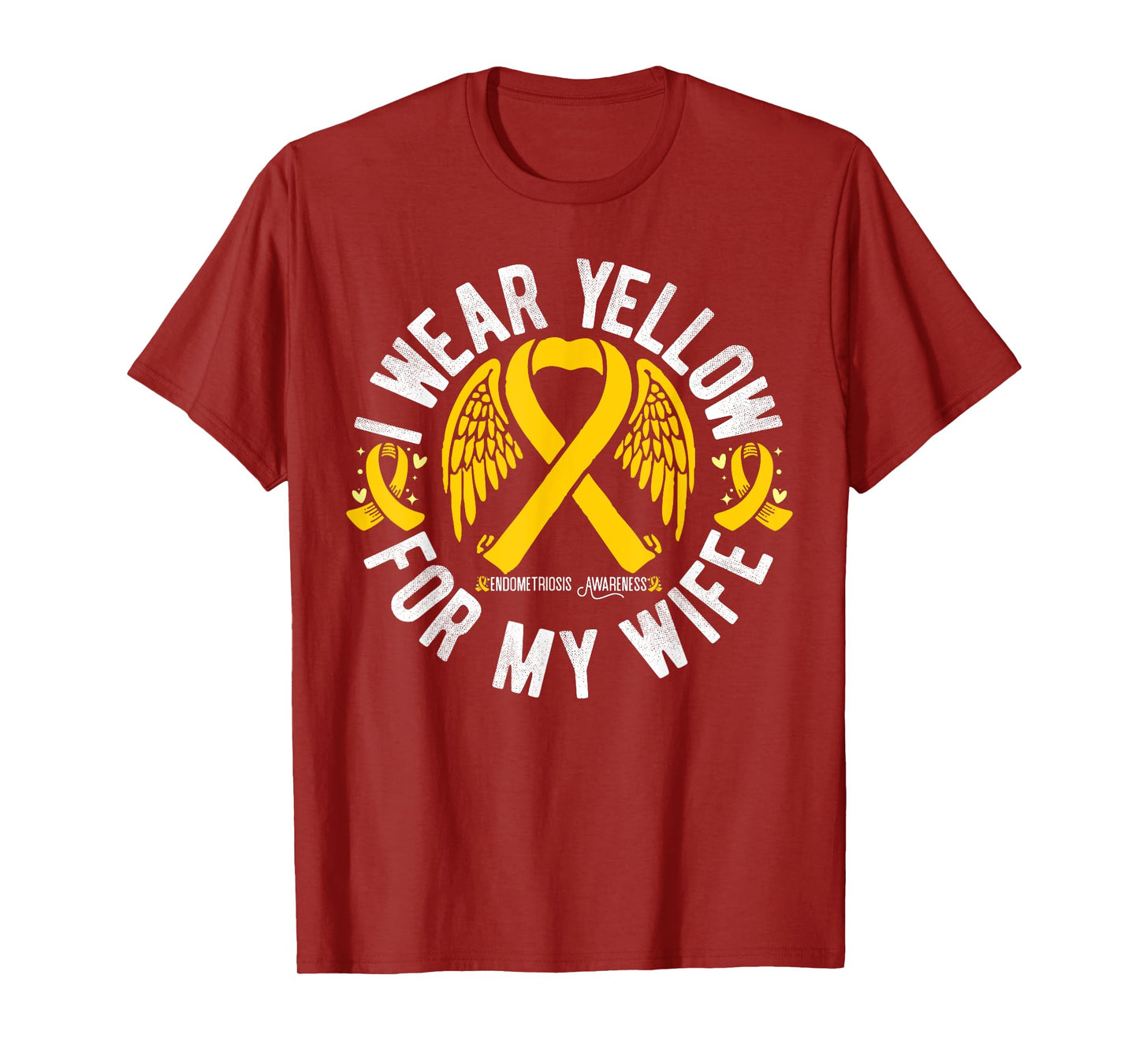 I Wear Yellow For My Wife Endometriosis Awareness T-Shirt