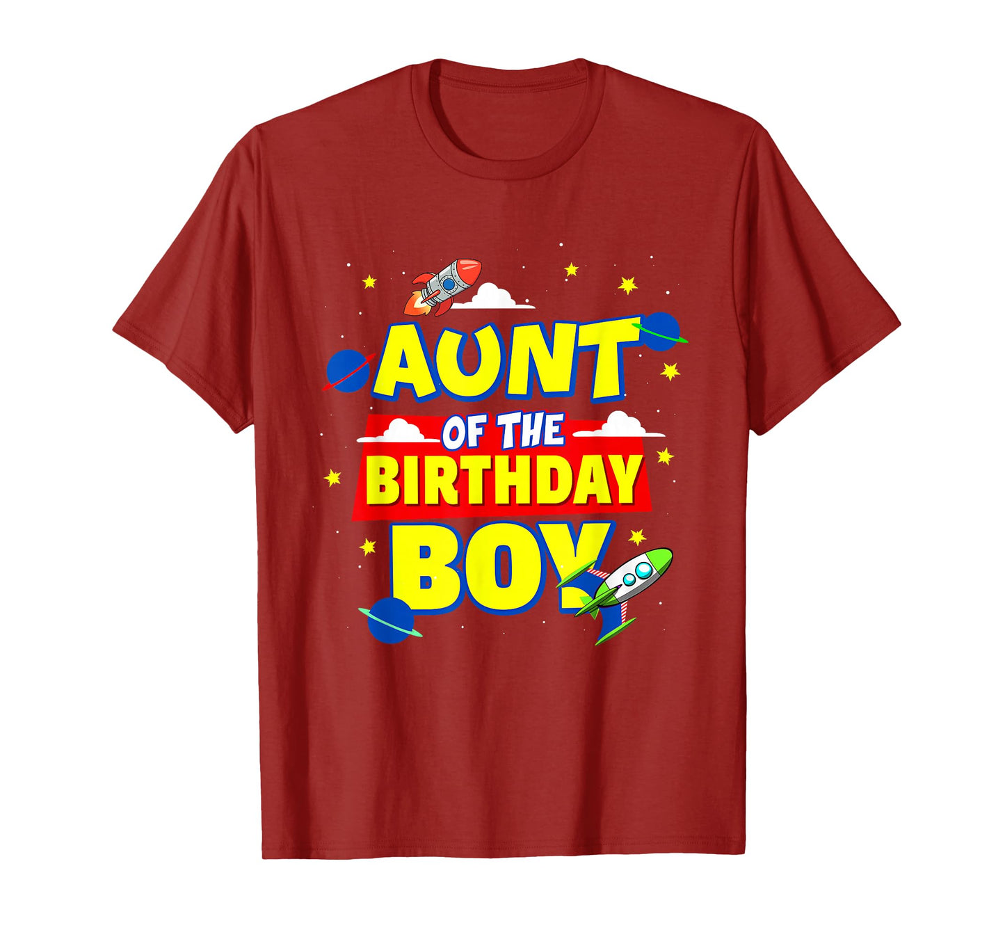 Aunt Of The Birthday Astronaut Boy Outer Space Theme Party T-Shirt