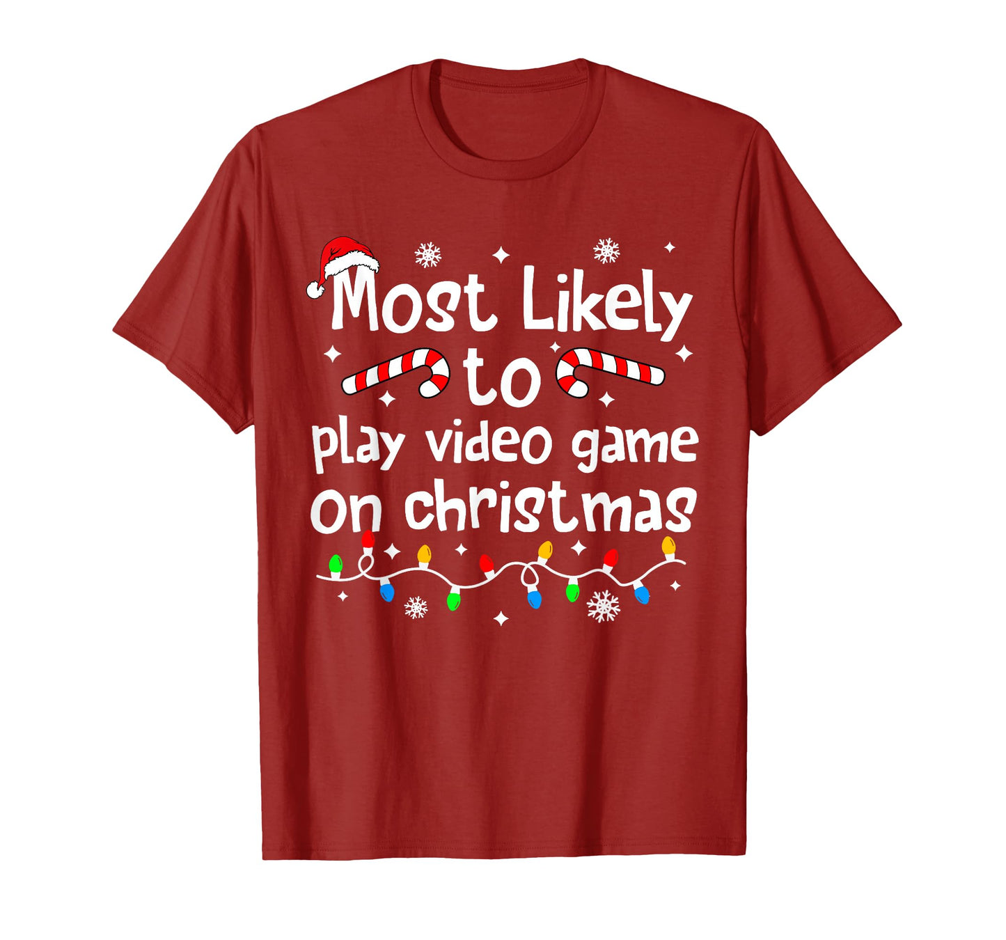 Most Likely to Play Video Games On Christmas Matching Family T-Shirt