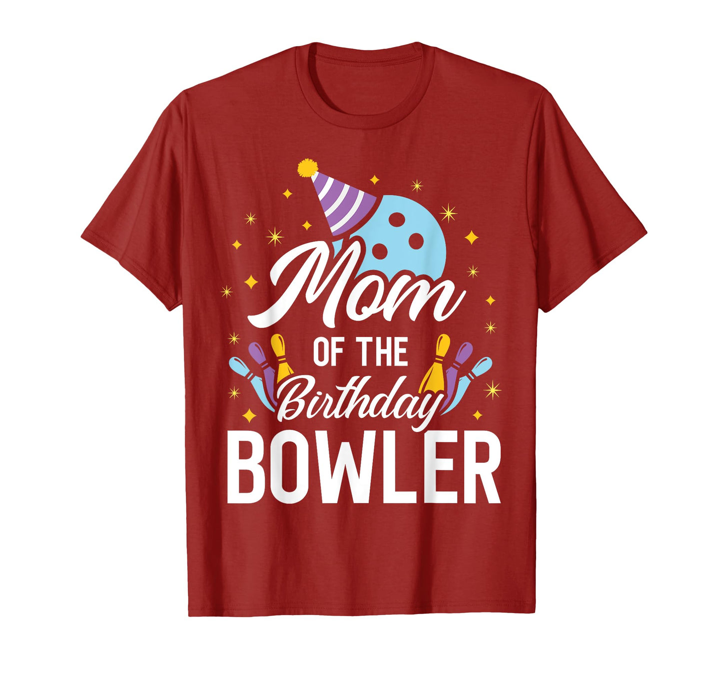 Mom Of The Birthday Bowler Bowling Party Matching Family T-Shirt