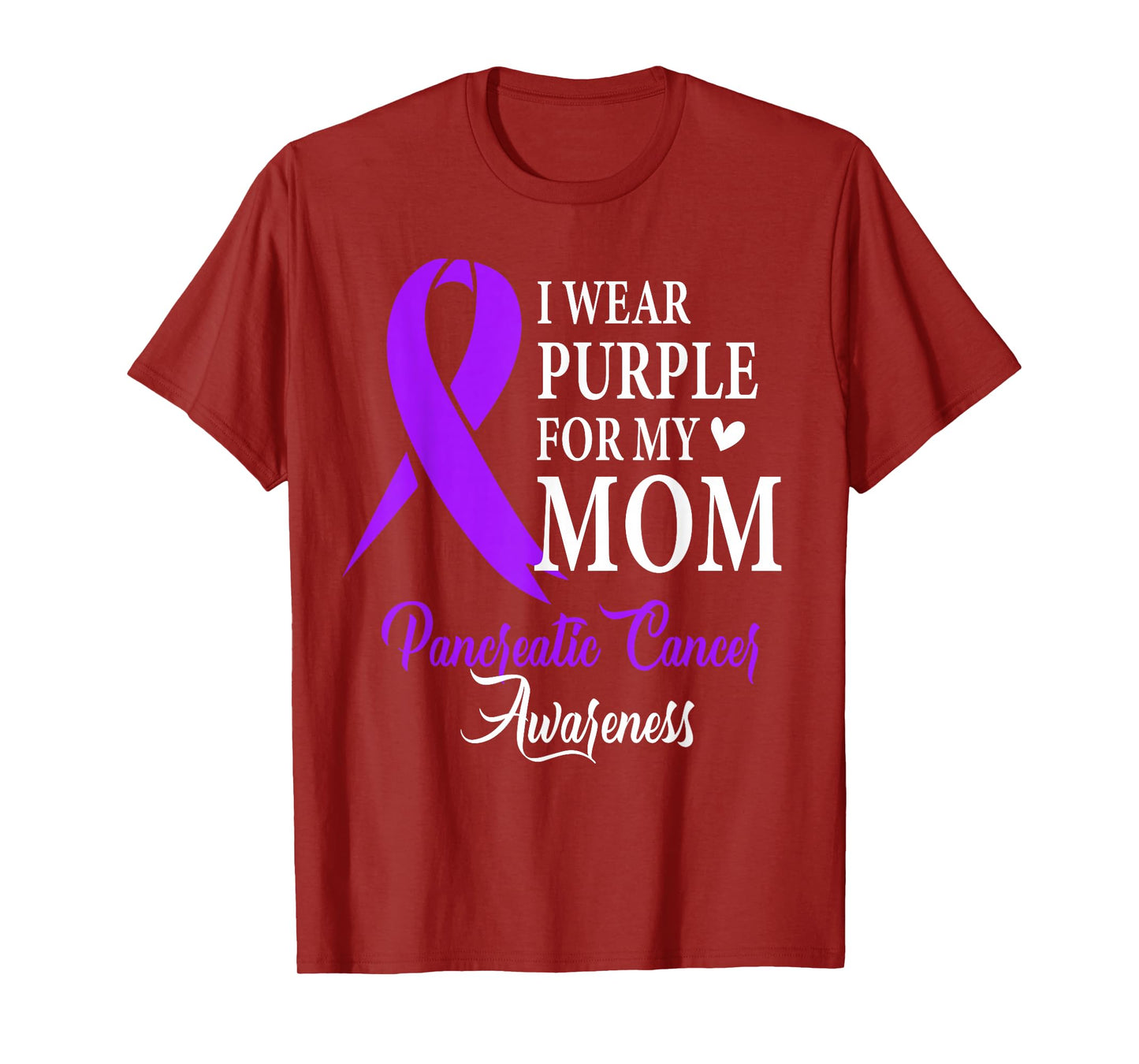 I Wear Purple for My Mom Gift Pancreatic Cancer Awareness T-Shirt