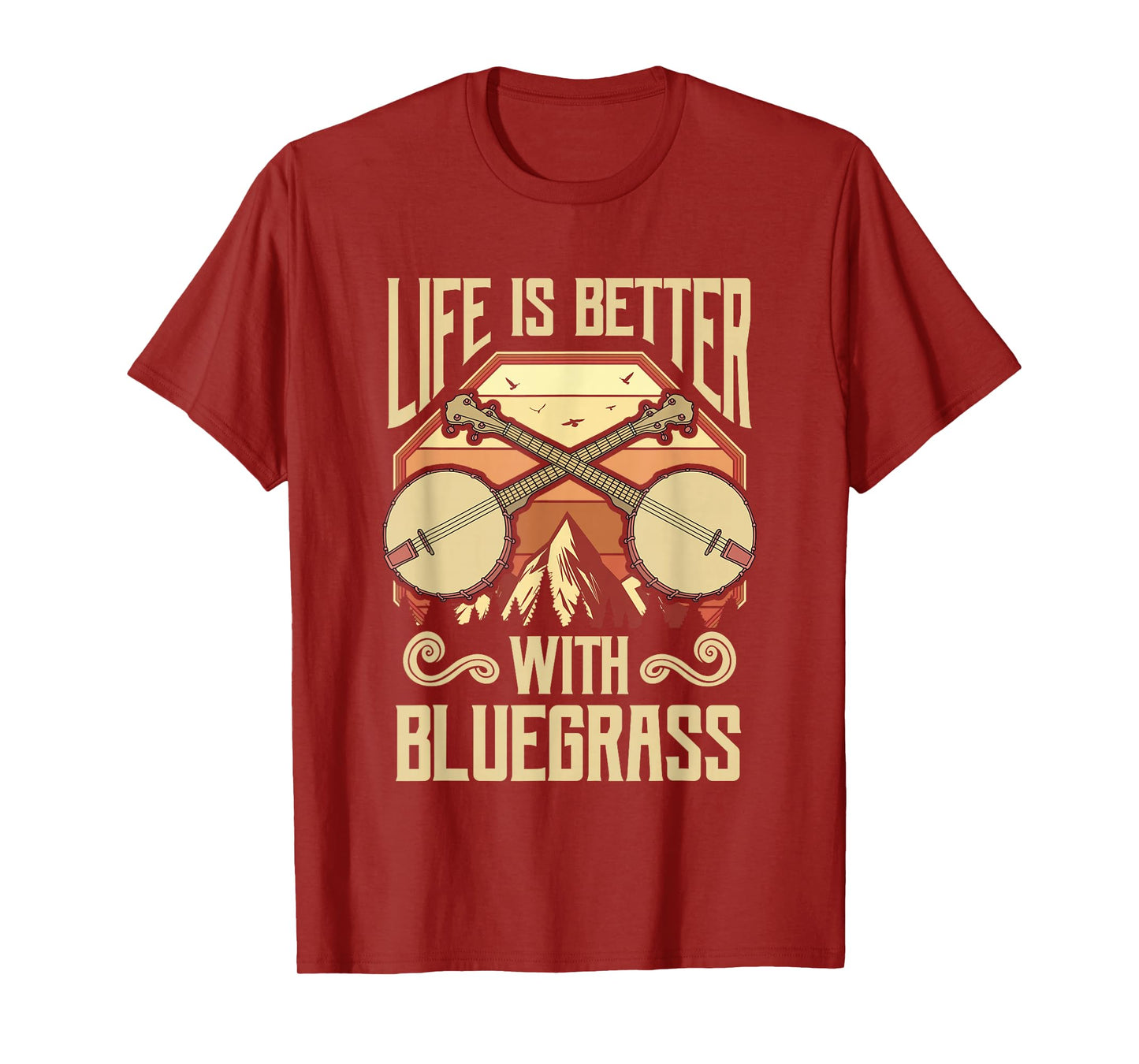 Banjo Vintage Retro Bluegrass Music Fans Banjo Player T-Shirt