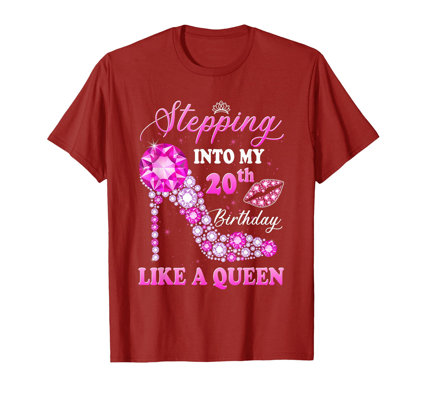 Stepping Into My 20th Birthday Like A Queen For Women T-Shirt