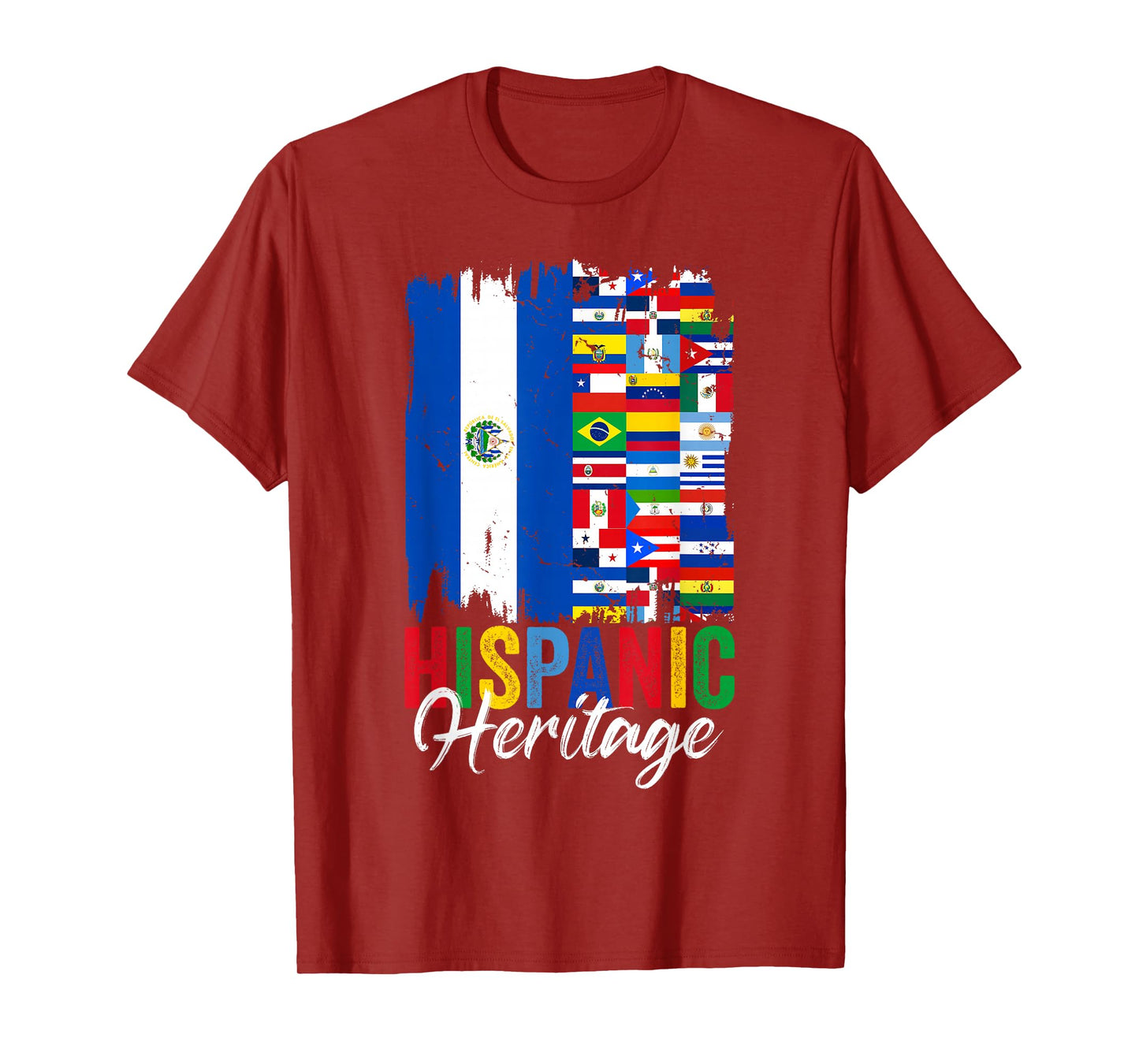 El Salvador Hispanic Heritage Month Latino Countries Flags T-Shirt