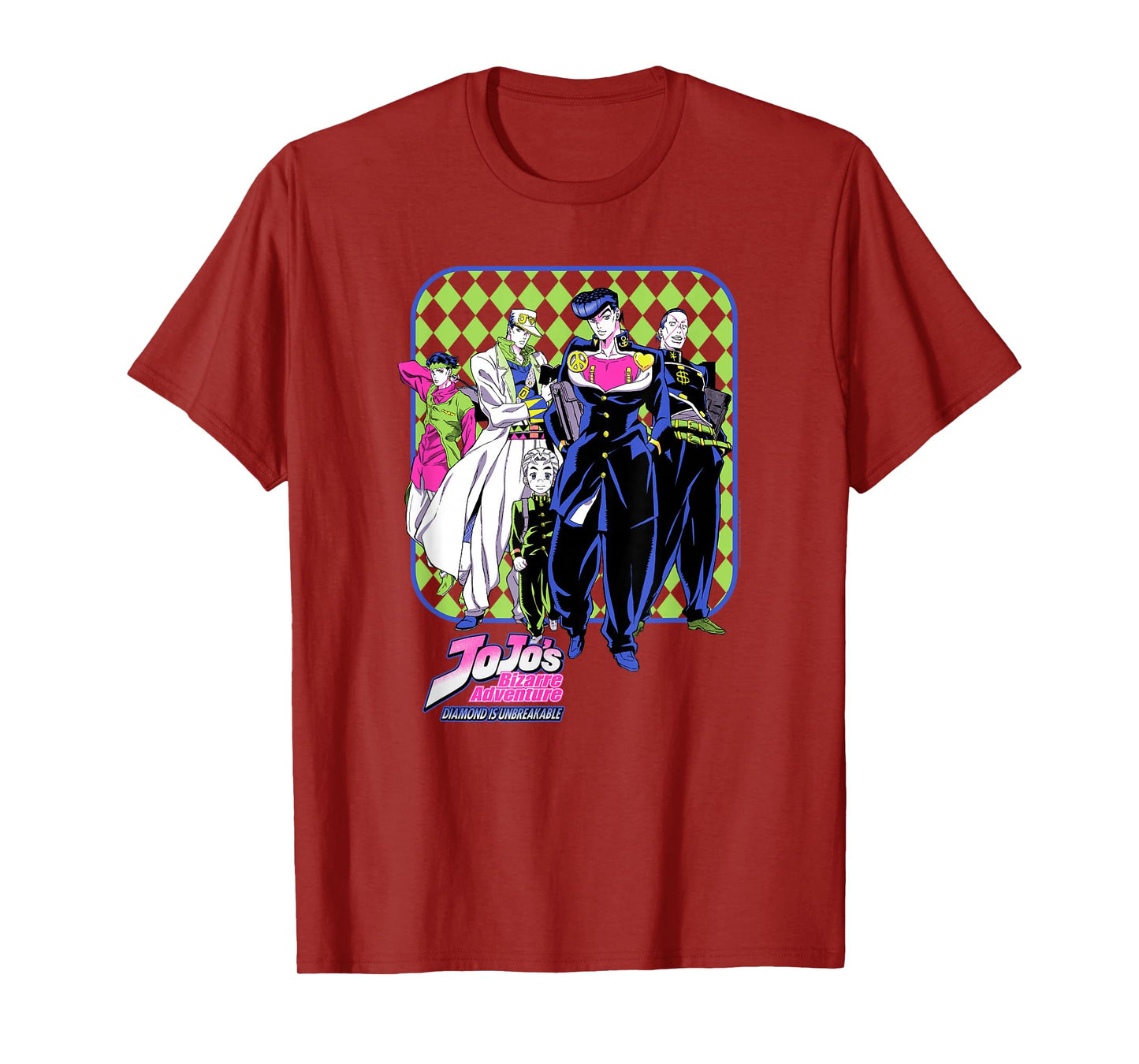 JoJo's Bizarre Adventure Josuke and Friends Neon Anime T-Shirt