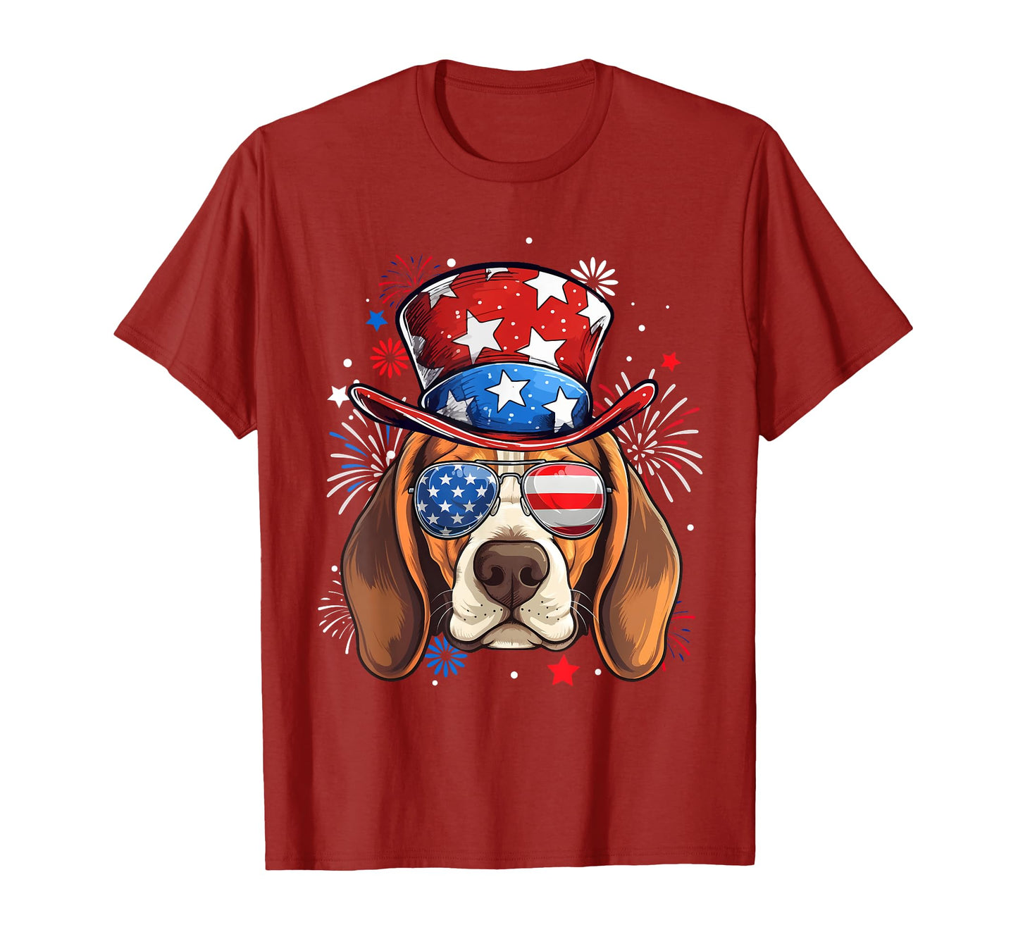 Beagle Patriotic USA Flag 4th Of July Dog Lover Women Kids Men T-Shirt