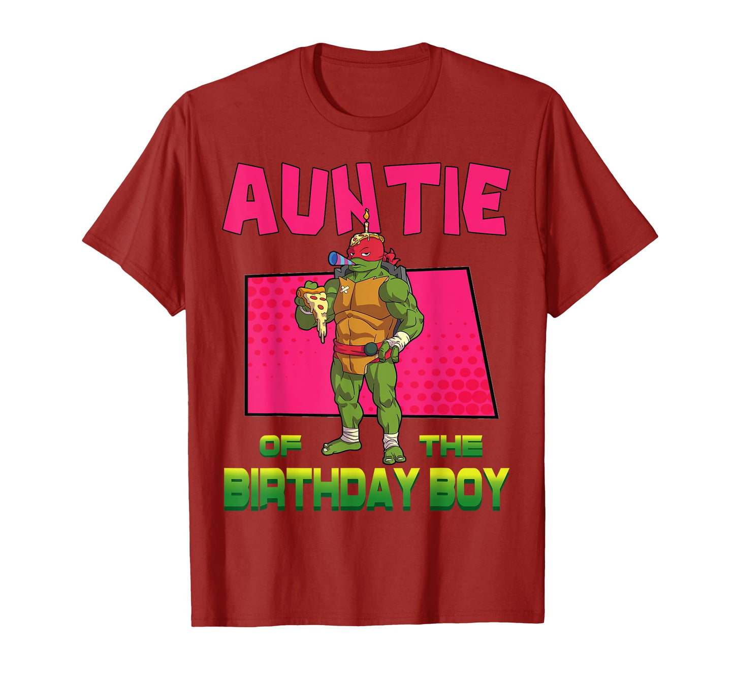 Mademark x Teenage Mutant Ninja Turtles - Raphael Auntie of the Birthday Boy Pizza Theme Party T-Shirt