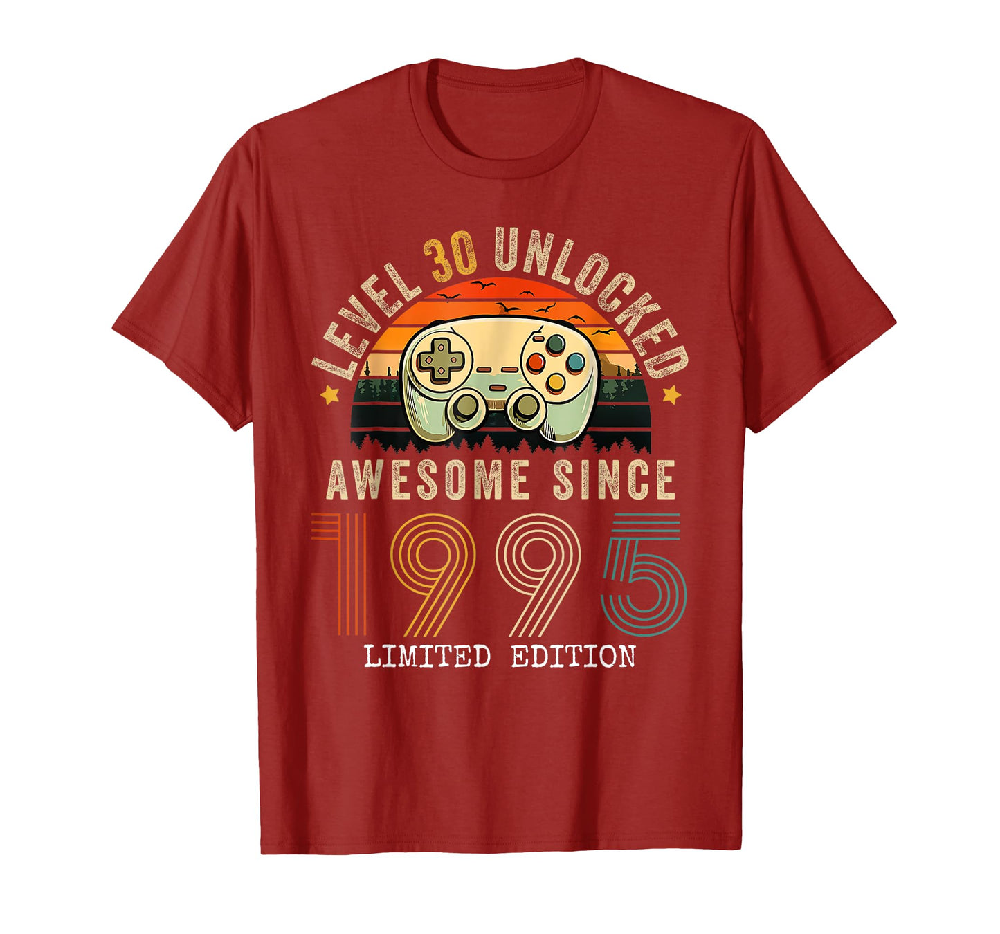 30 Year Old 1995 Level 30 Unlocked 30th Birthday Men T-Shirt