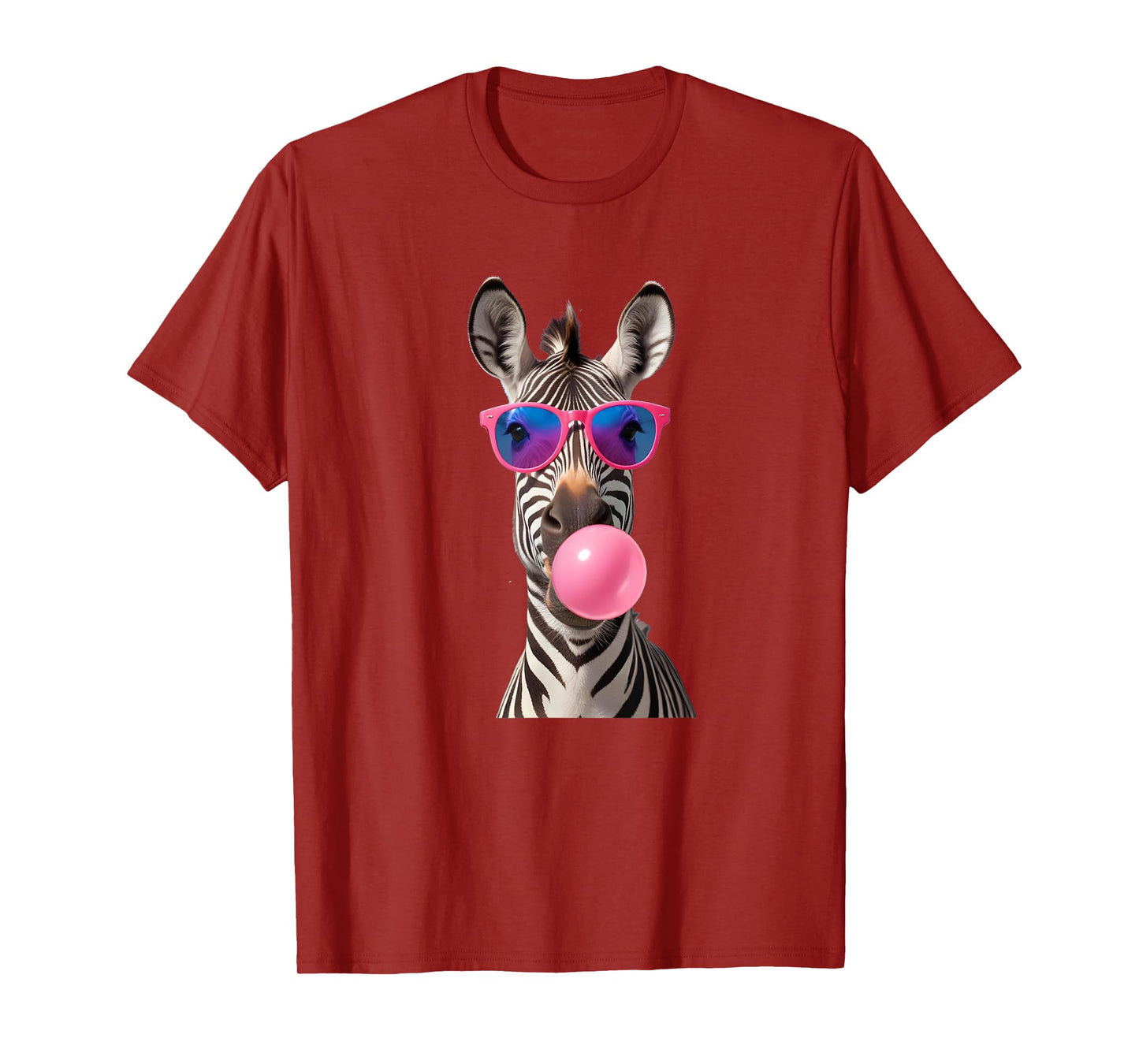 #snirt Funny Zebra Bubblegum Bubble Pink Sunglasses T-Shirt