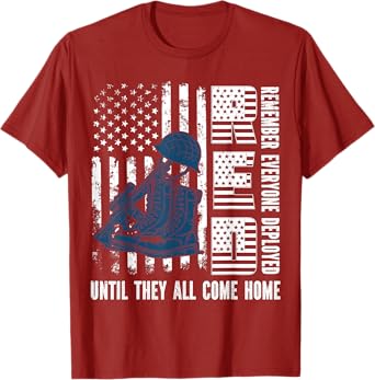 Red Friday Military We Wear Red Support Our troops US Flag T-Shirt