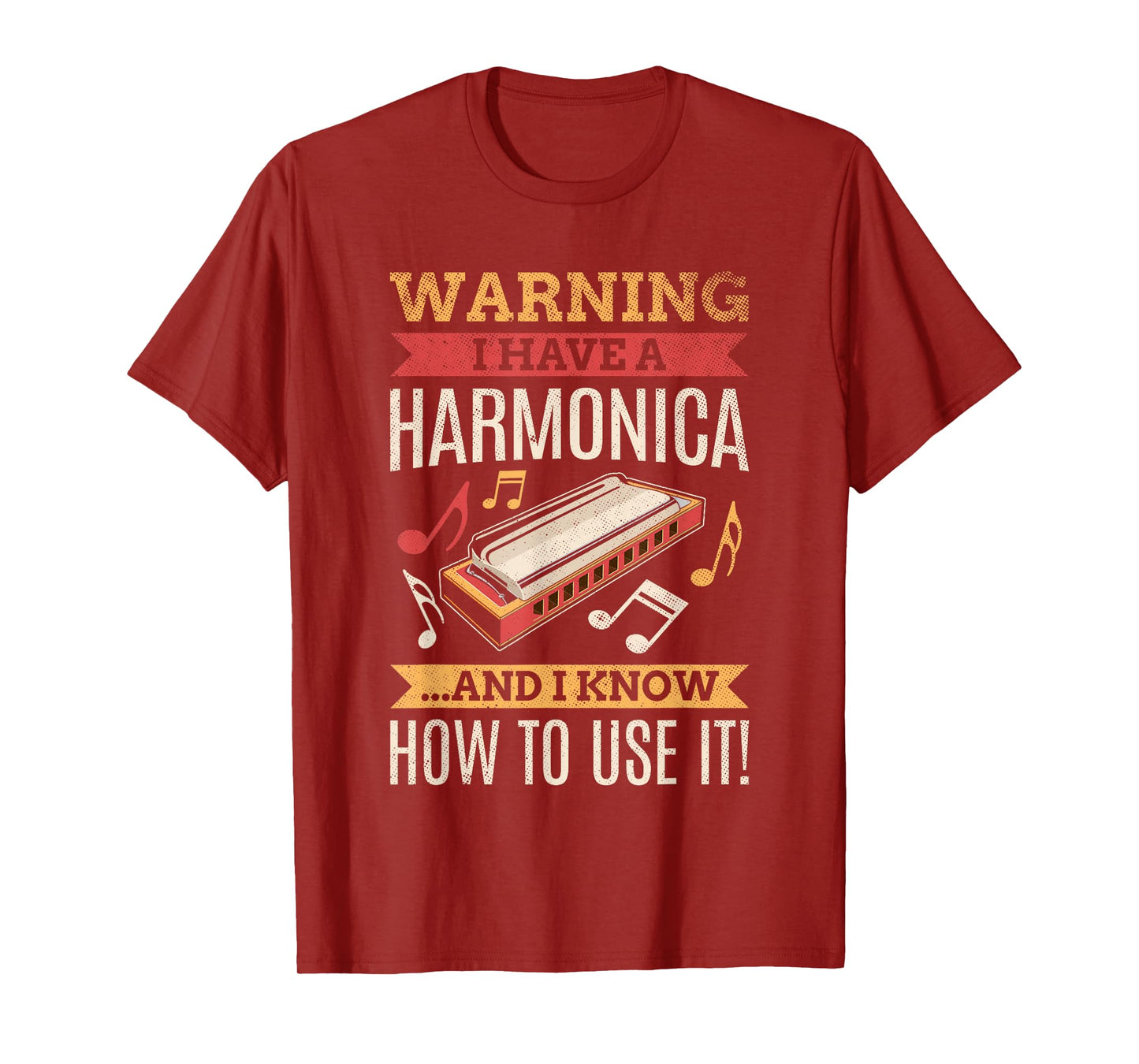 Harmonica Vintage Retro Harmonica Player Gift T-Shirt