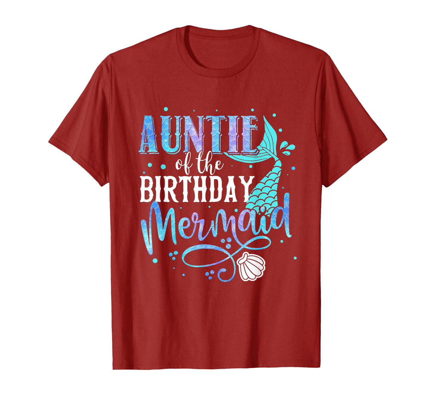 Auntie Of The Birthday Mermaid Family Matching Party Squad T-Shirt