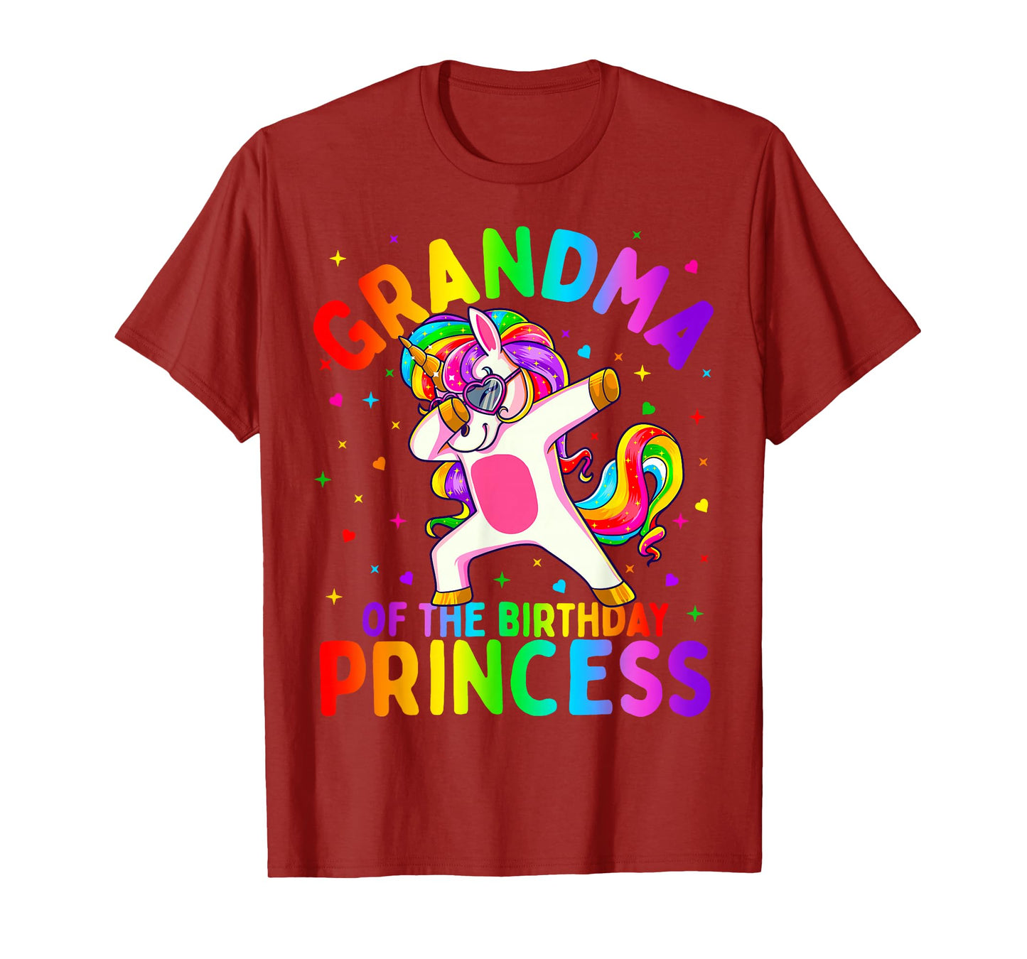 Grandma of the Birthday Princess Girl Dabbing Unicorn T-Shirt