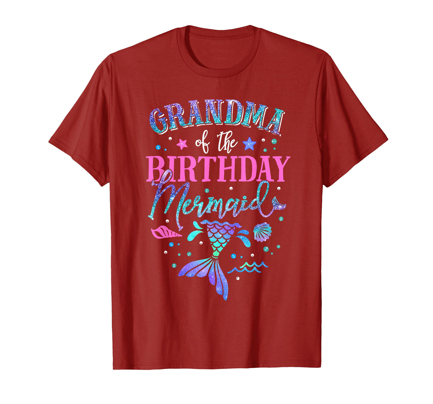 Grandma Of The Birthday Mermaid Party Matching Family T-Shirt