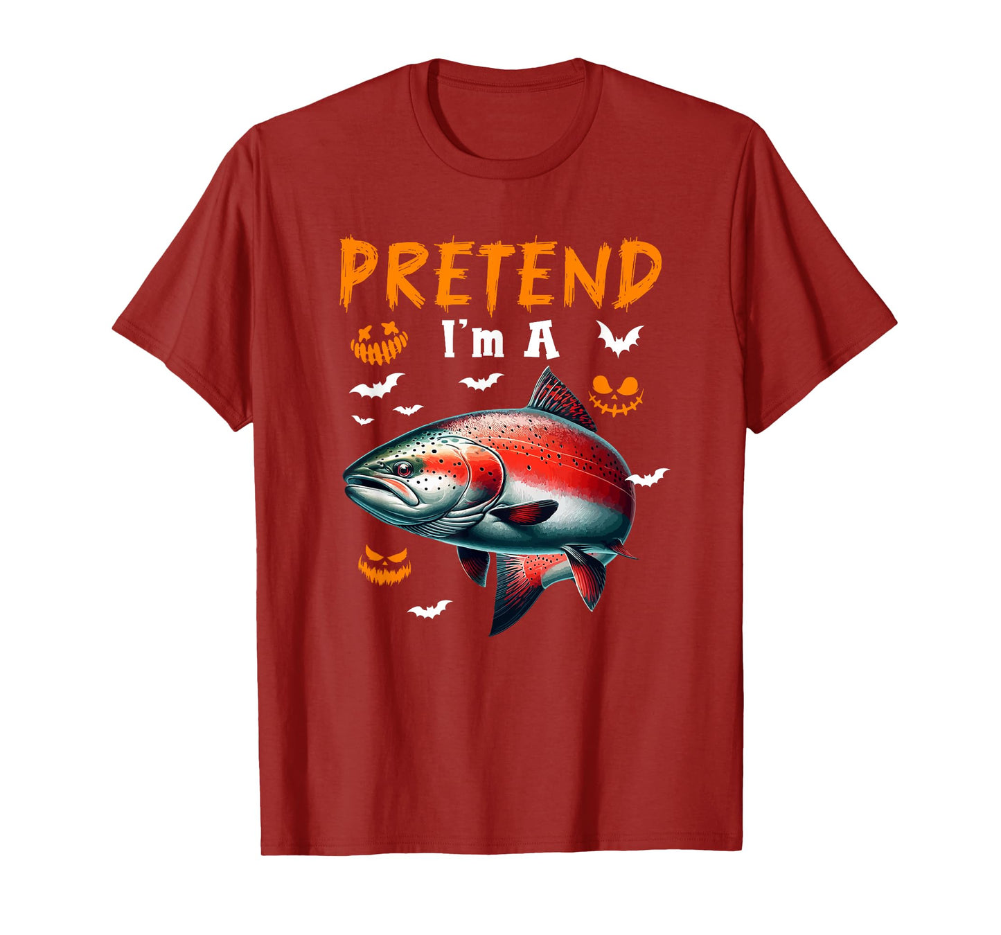 Pretend I'm A Salmon Halloween Costume Fishing Lover T-Shirt