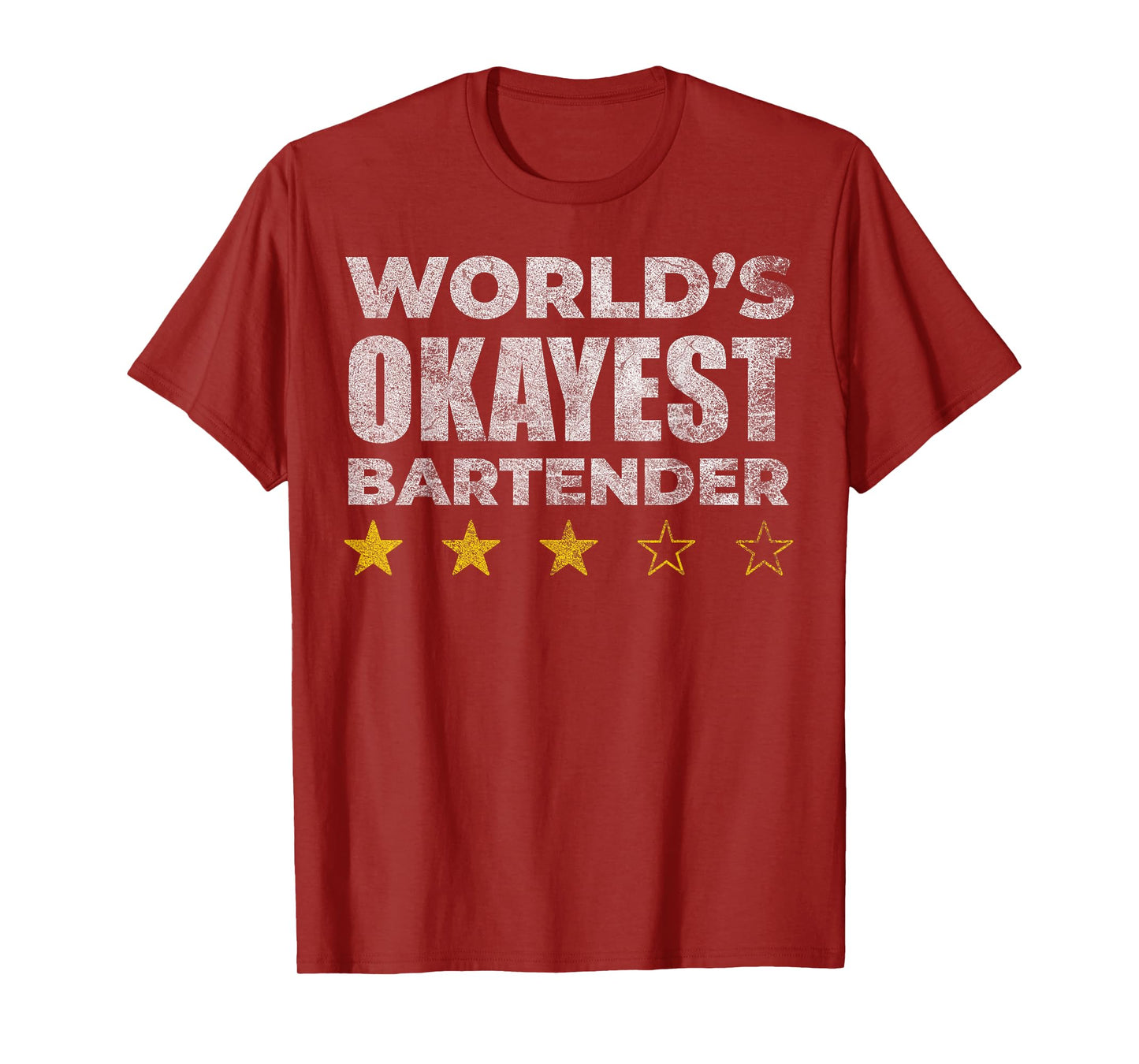 Funny Worlds Okayest Bartender - Vintage Style T-Shirt