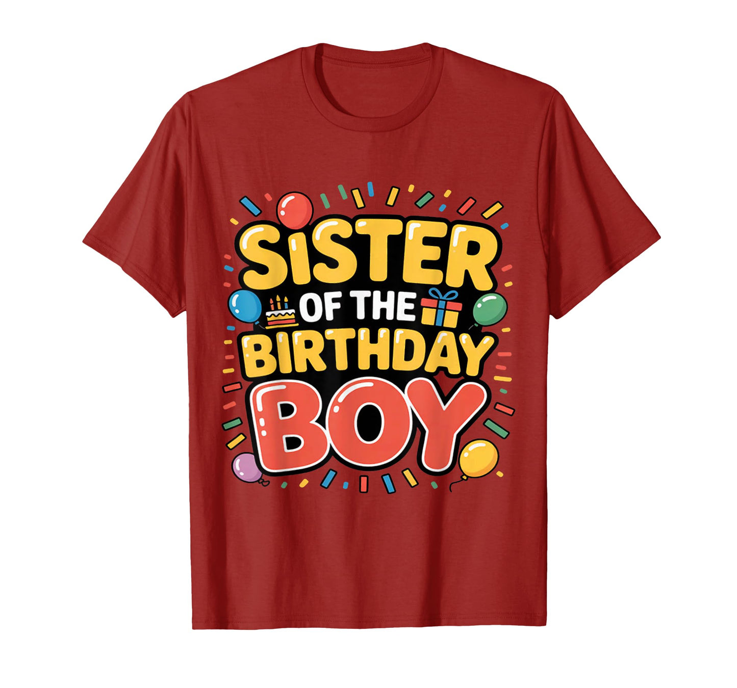 Funny Sister of The Birthday Boy Family Matching Dad Mom T-Shirt