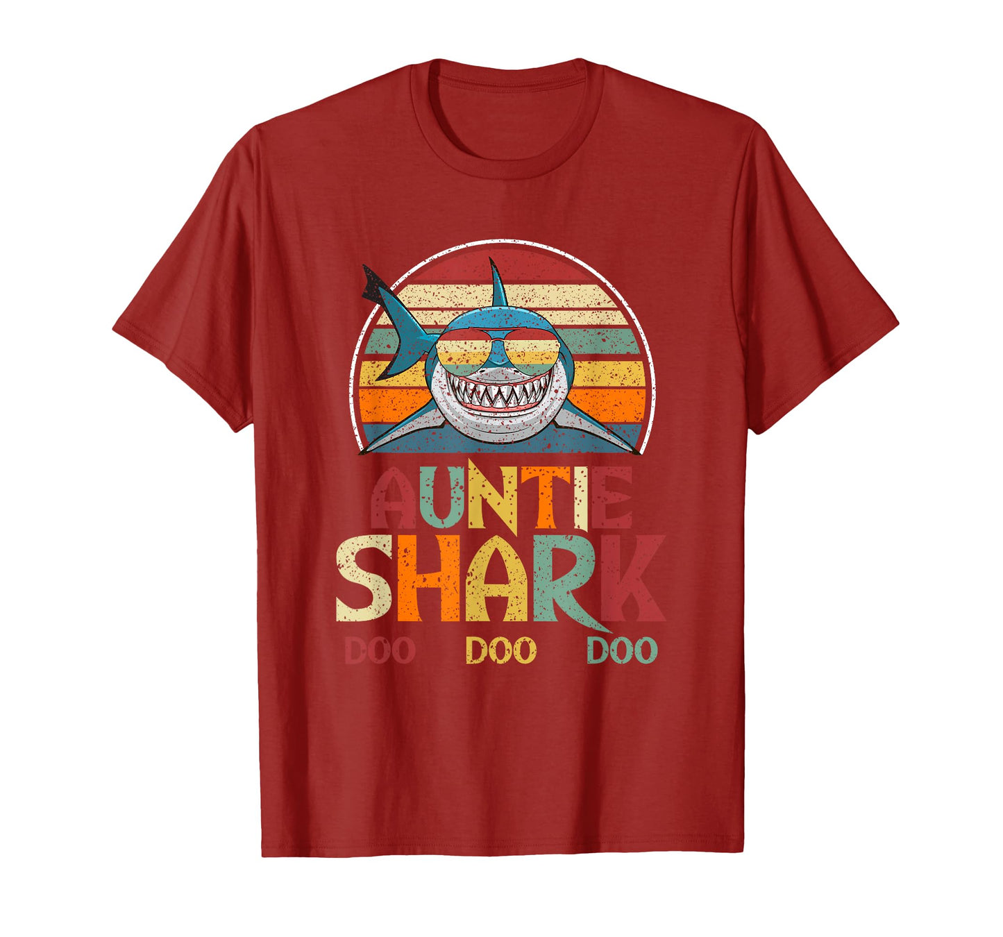 Retro Vintage Auntie Shark Aunt Gift T-Shirt