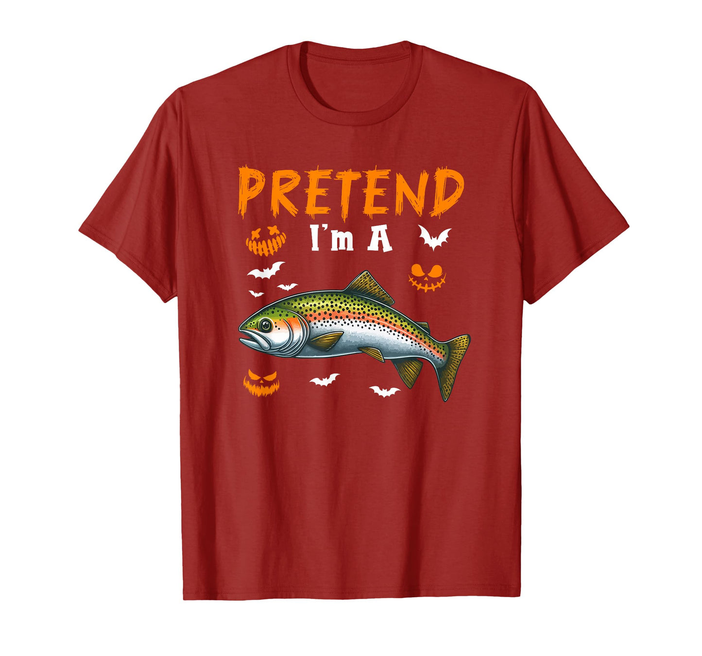 Pretend I'm A Trout Fish Halloween Costume Fishing Lover T-Shirt