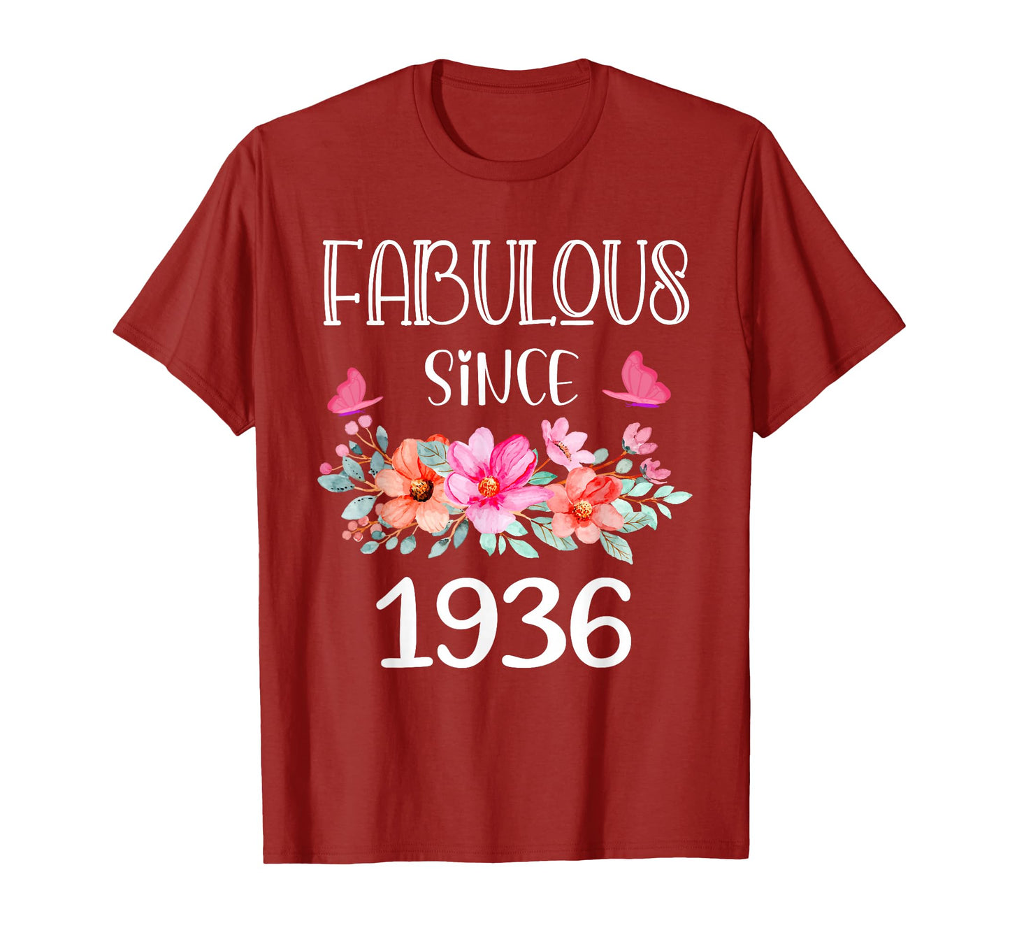 Fabulous Since 1936 Women 89 Years Old Floral 89th Birthday T-Shirt
