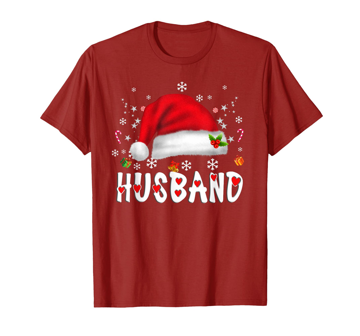 Husband Santa Christmas Family Matching Pajamas Xmas Mens T-Shirt