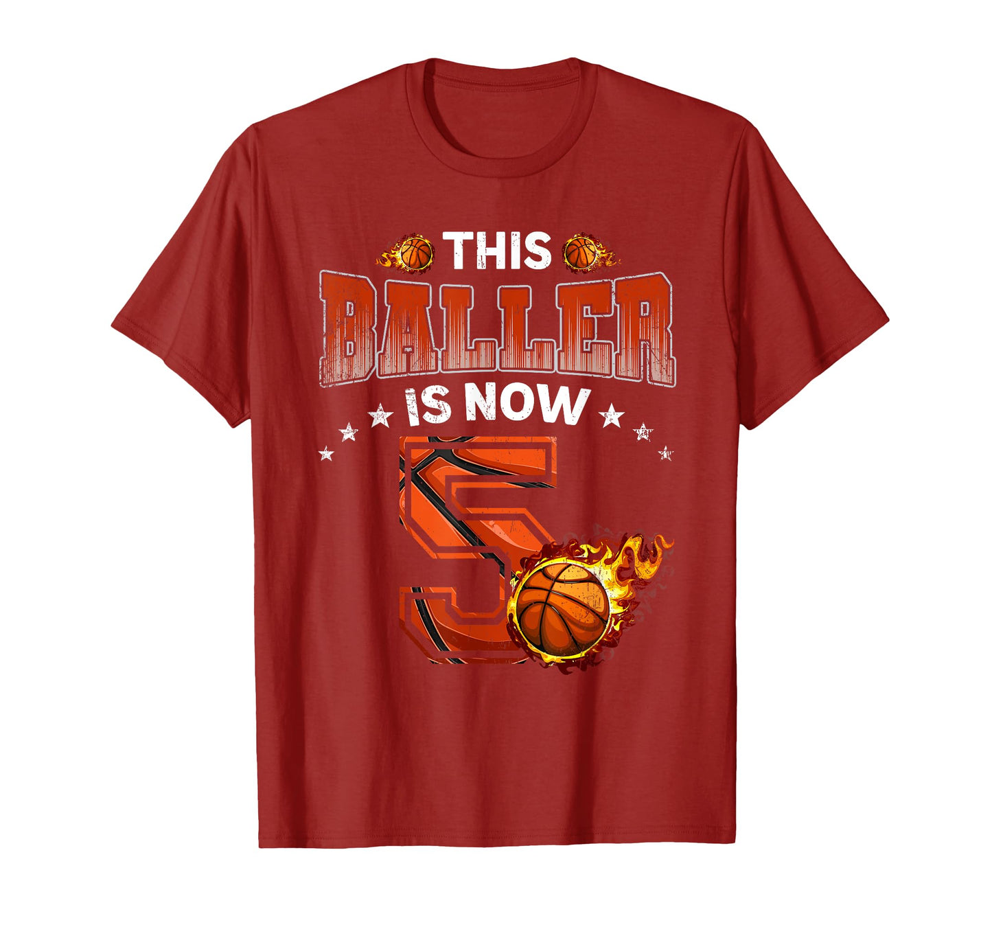 5th Birthday Boys Basketball Player Gifts 5 Years Old Kids T-Shirt