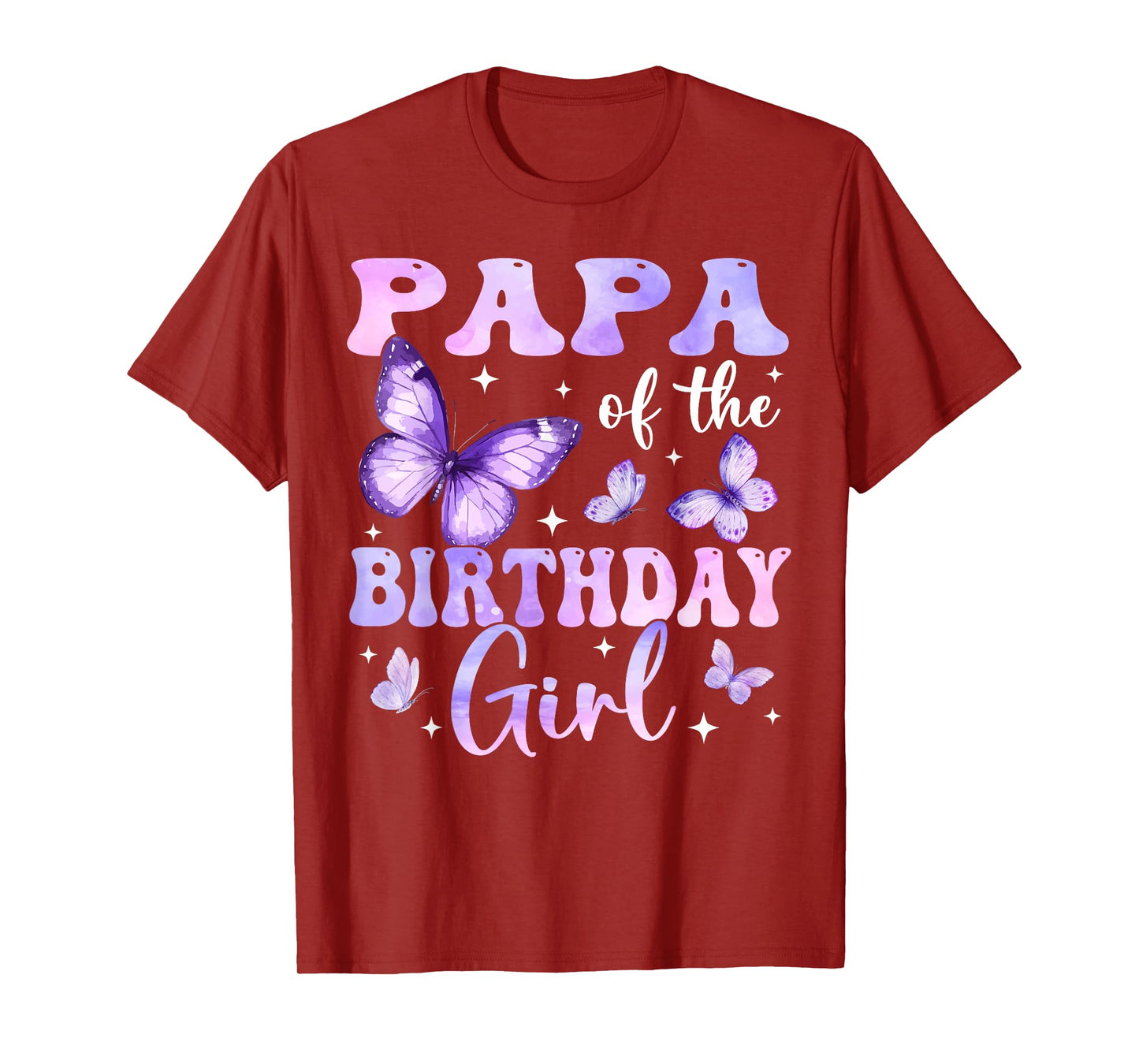 Papa of The Birthday Girl Butterfly Family Matching T-Shirt