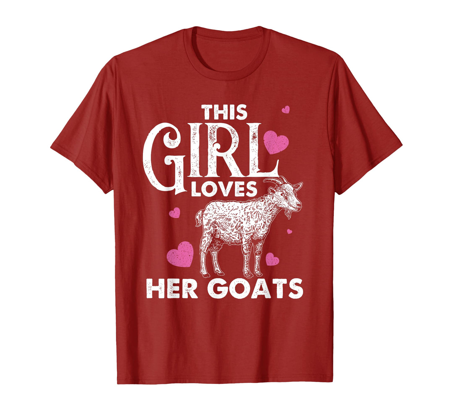 Cool Country Livestock Farm Kids Crazy Goat Lady Funny Goat Gift For Women Girls Animal Farming Farmer Lovers T-Shirt