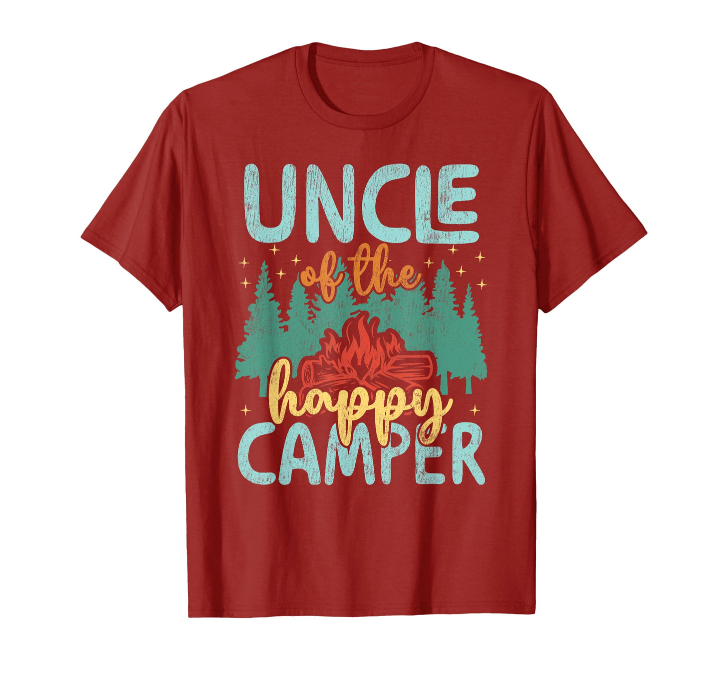Uncle of Happy Camper 1st Birthday Party Retro Uncle T-Shirt