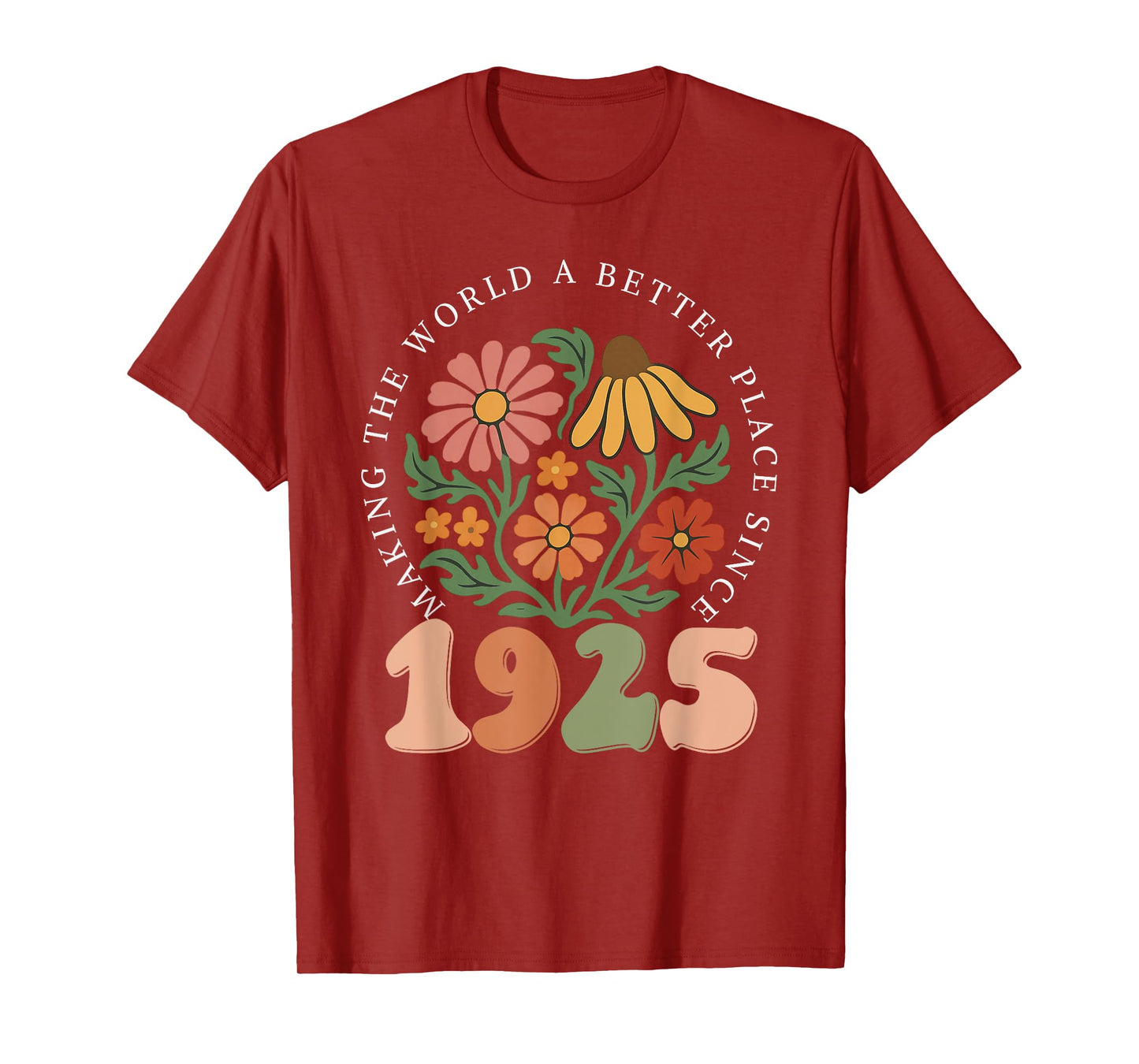 100 Years Old Vintage 1925 100th Birthday Wildflower Women T-Shirt