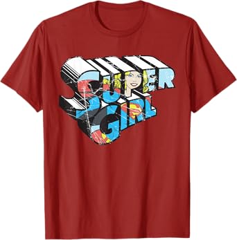 DC Supergirl Logo Character Distressed T-Shirt
