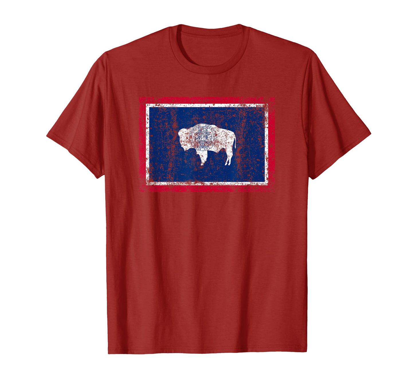 State of Wyoming Flag Fun Vintage Retro Fall Hiking Gift Dad T-Shirt