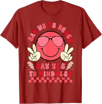 Say Not Drug-Free Say Yes To Kindness Red Ribbon Week Retro T-Shirt