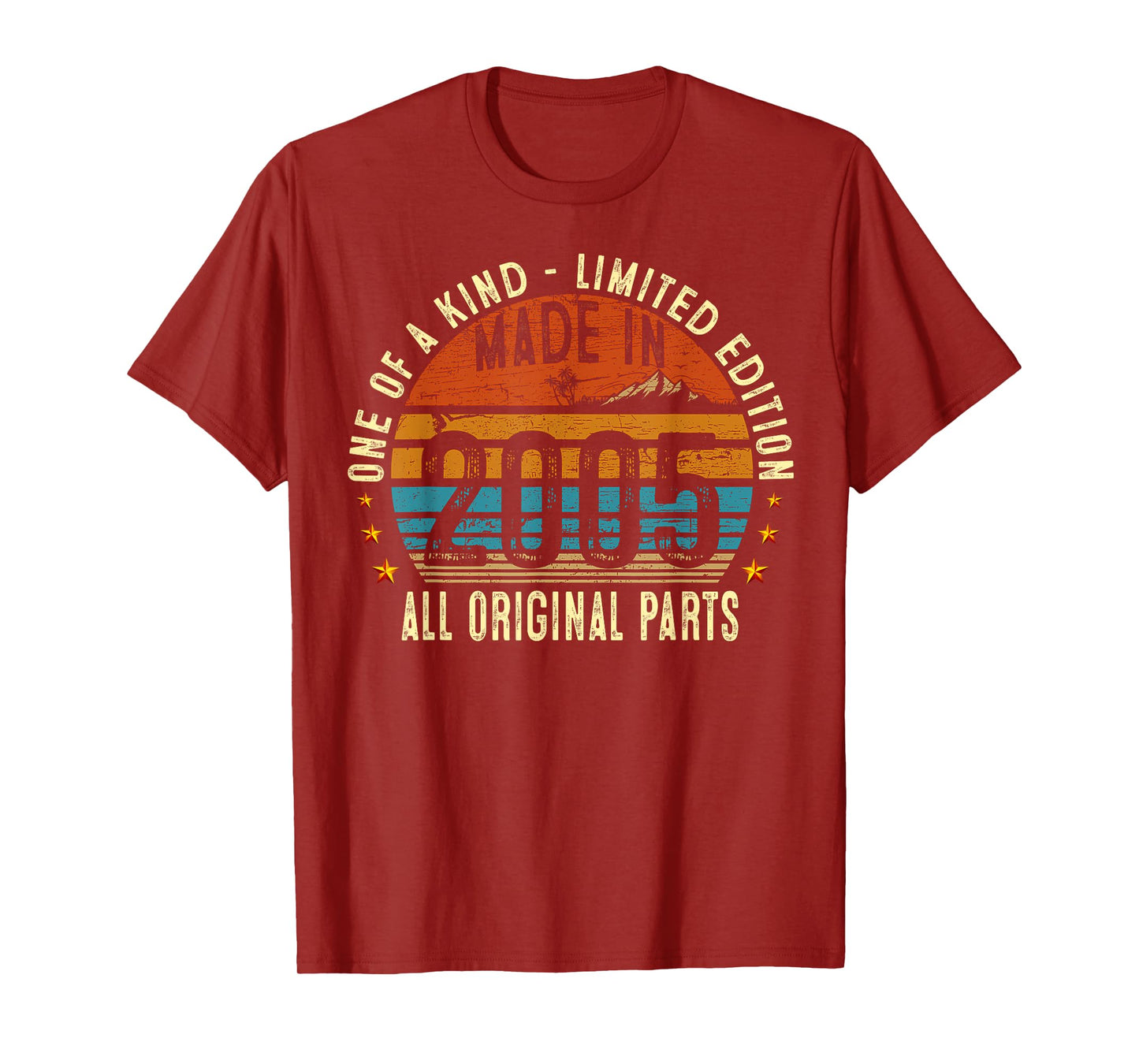 20th Birthday Gifts Men Women Vintage 2005 Original Parts T-Shirt