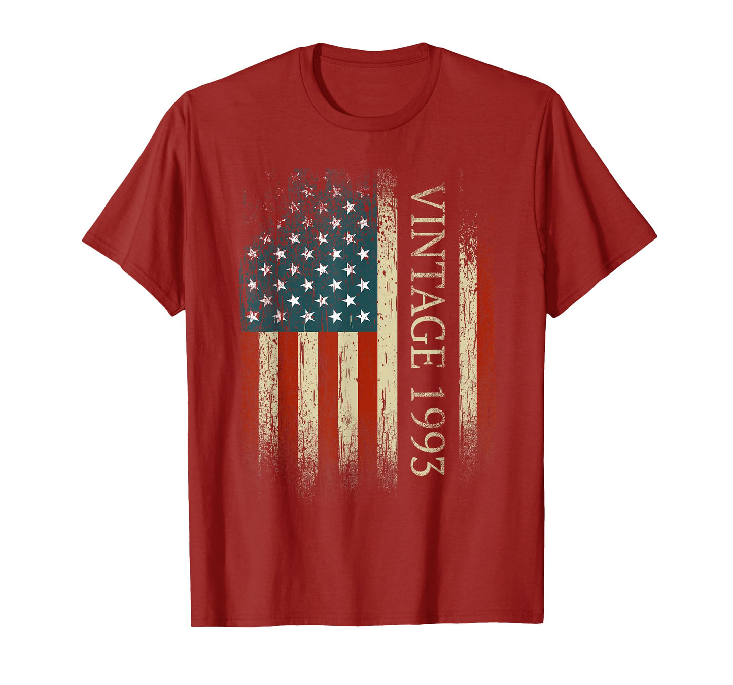 32nd Birthday Vintage 1993 Usa Flag 32 Year Old Gifts Bday T-Shirt