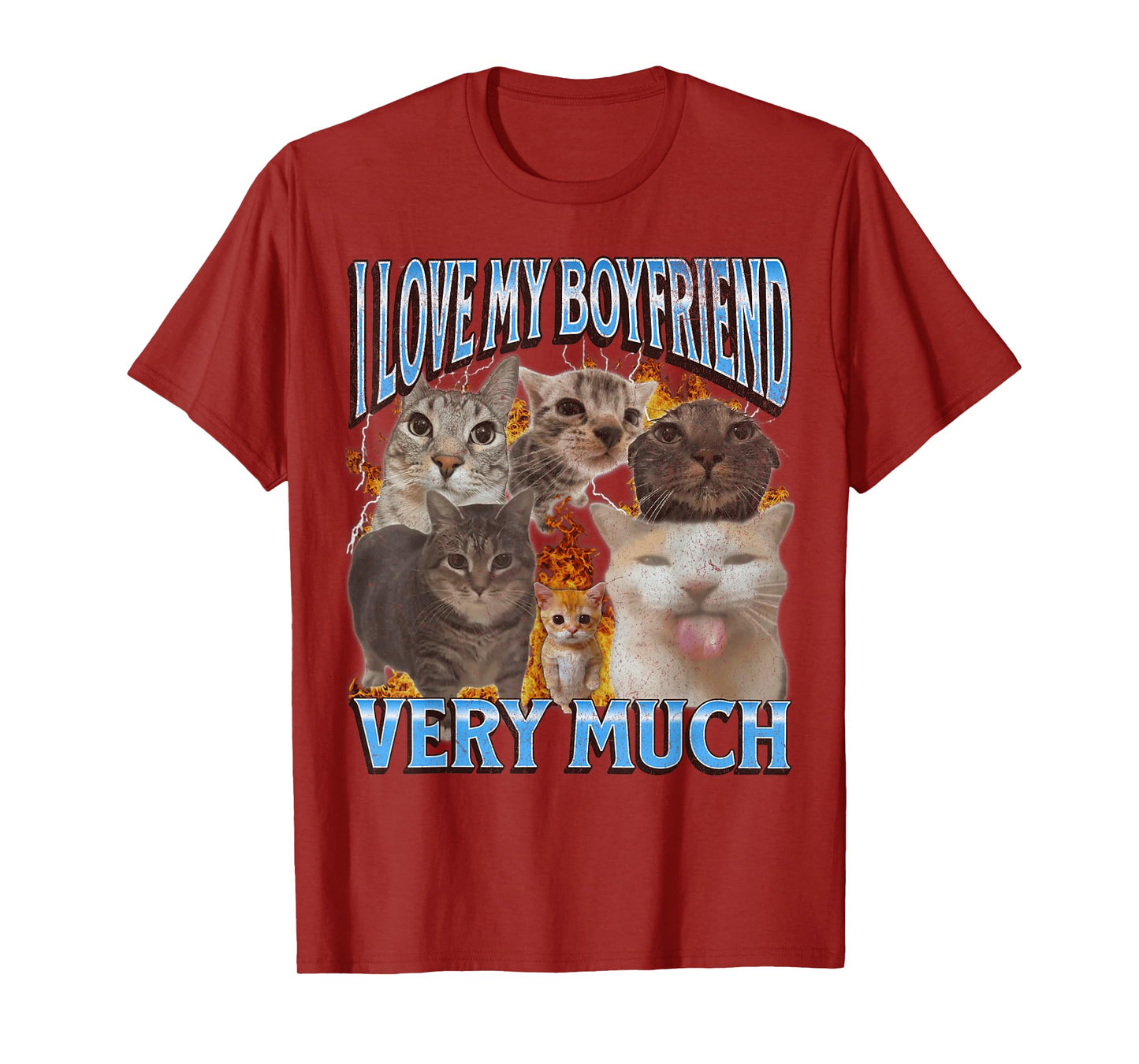 My Boyfriend Funny Cat Meme Bootleg Graphic T-Shirt