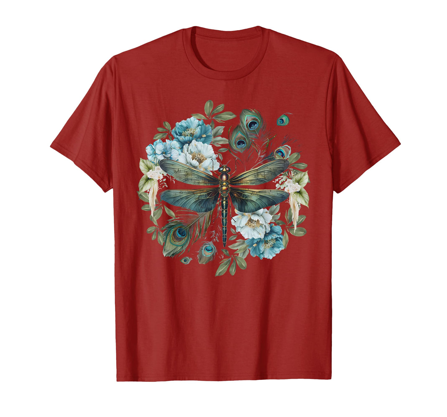 Dragonfly Dark Academia Insect Bug Flower Nature Goblincore T-Shirt