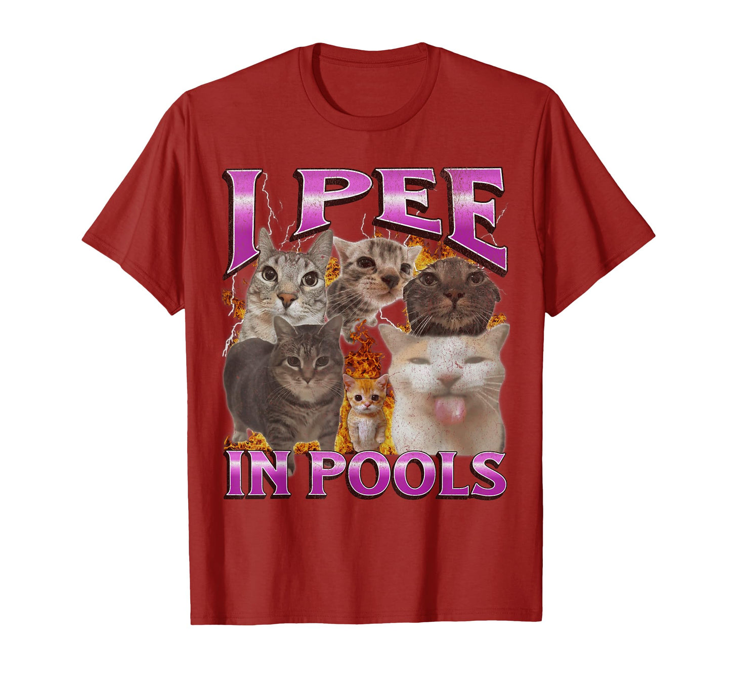I Pee In Pools Funny Cat Meme Bootleg Graphic Men Women T-Shirt