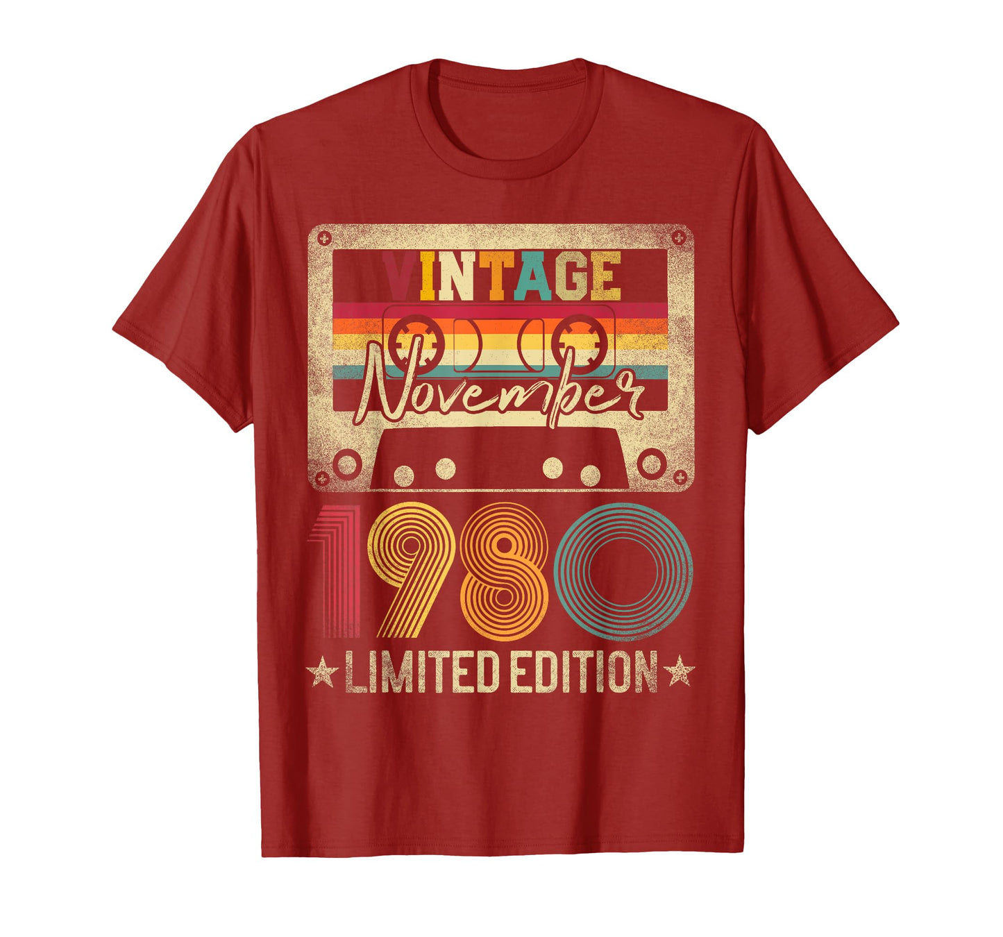 November 1980 45th Birthday Gift Limited Edition Vintage T-Shirt