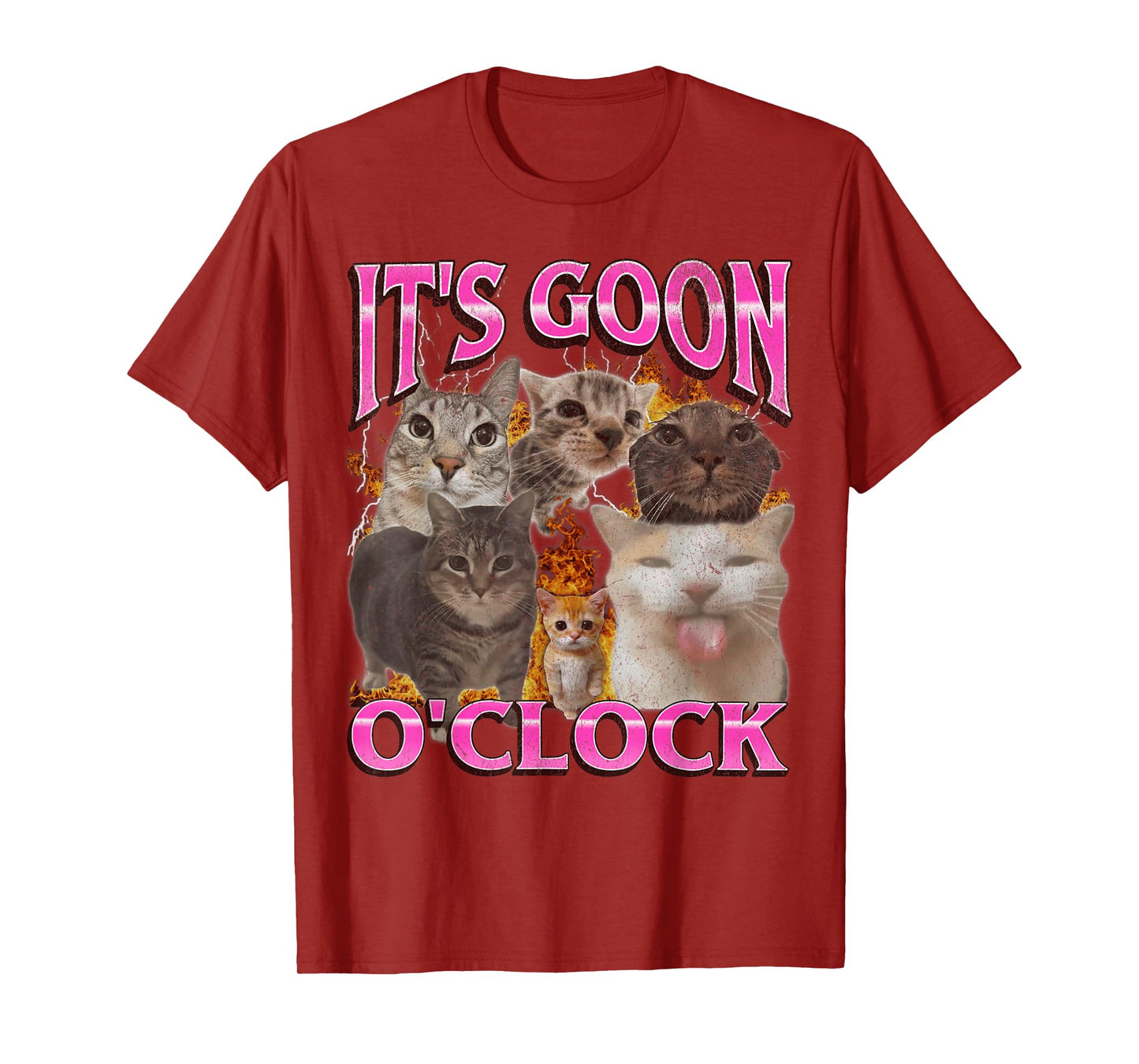 Gooning O'clock Funny Cat Meme Bootleg Graphic T-Shirt for Men Women
