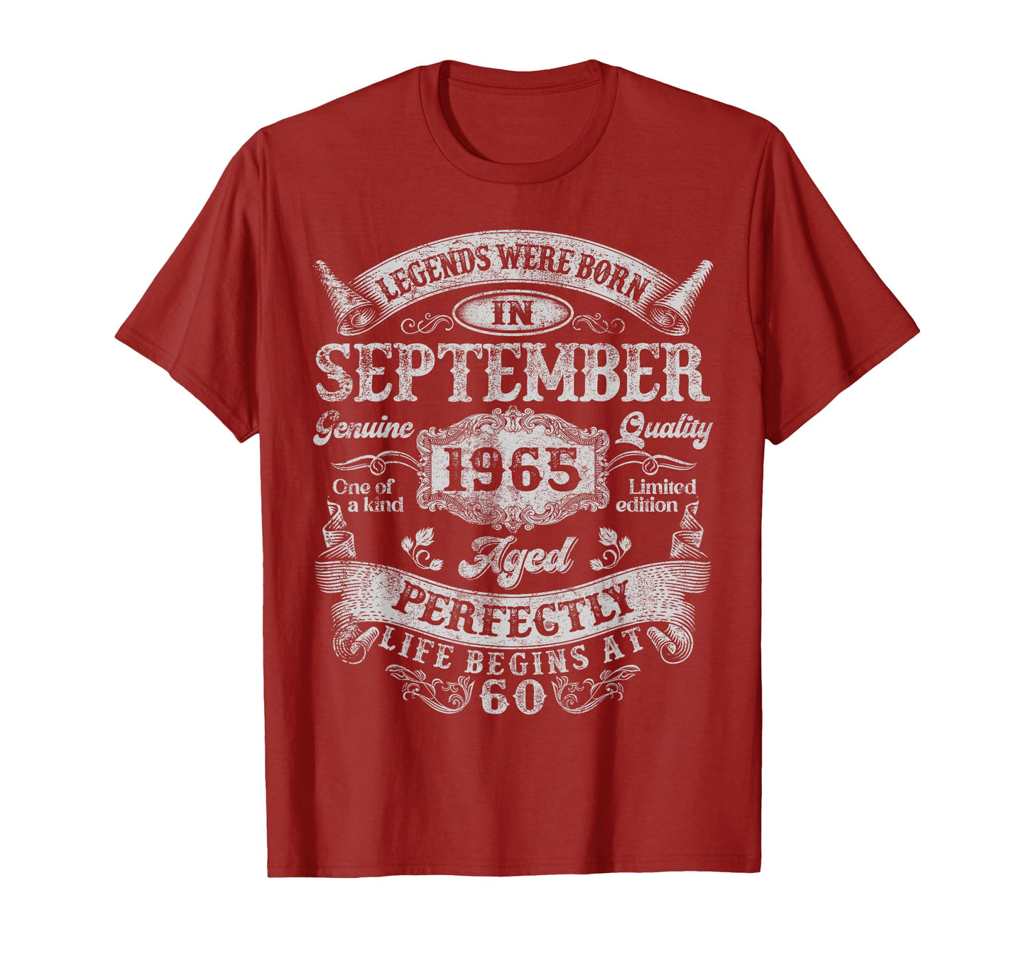 Legend Were Born In September 1965 Vintage 60th Birthday Men T-Shirt