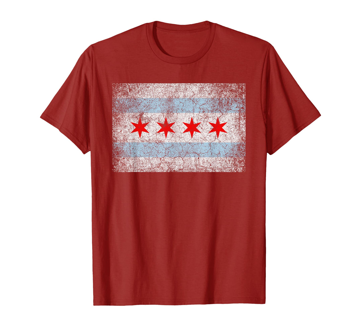 Chicago Flag Distressed Vintage Style Pride Men Women T-Shirt
