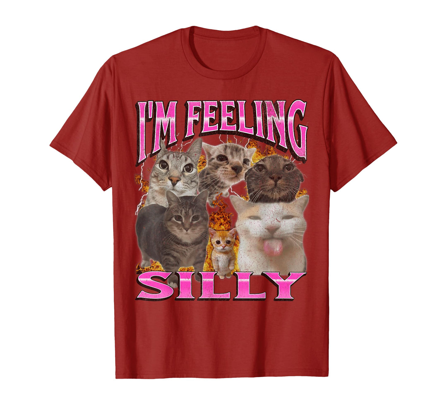I'm Feeling Silly Funny Cat Meme Bootleg Graphic T-Shirt for Men Women